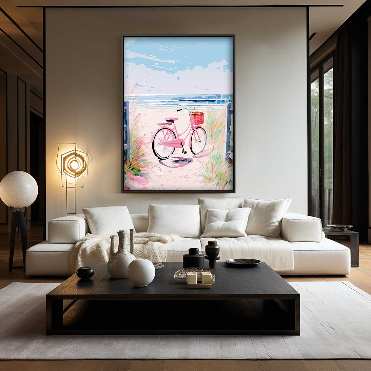 Fietstocht naar het Zeezicht – kunstwerk met zwarte baklijst