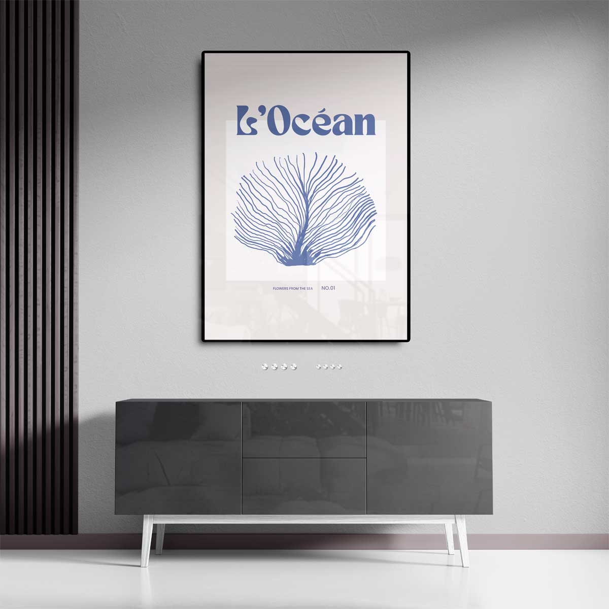 L'Océan: Bloemen uit de Zee – canvas wanddecoratie in portret formaat