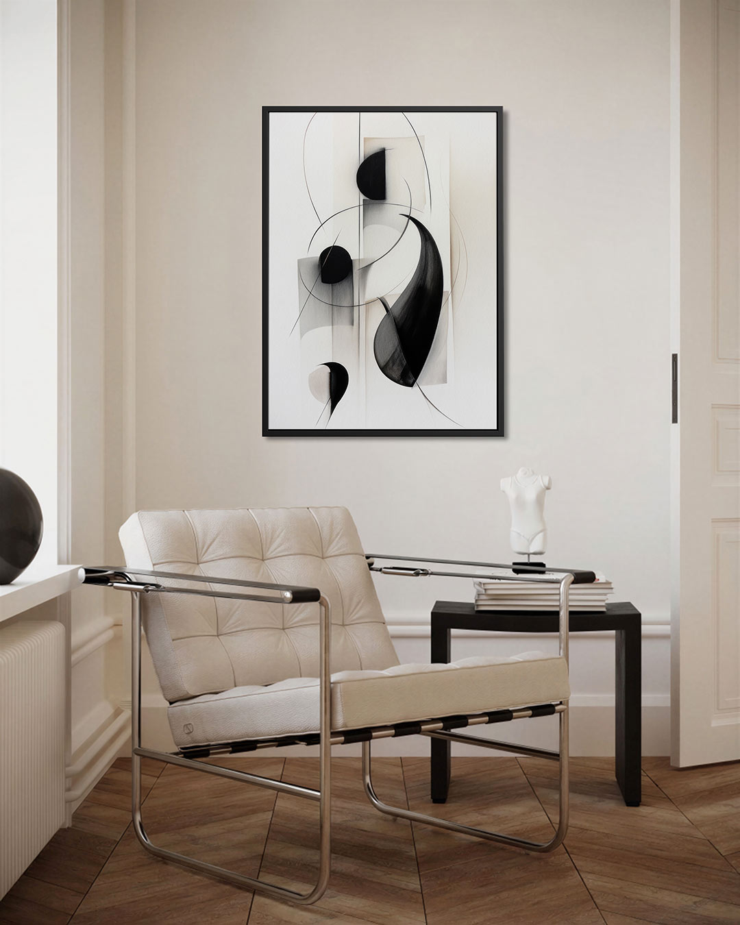 Vloeiende lijnen compositie – staand wanddecoratie kunstwerk