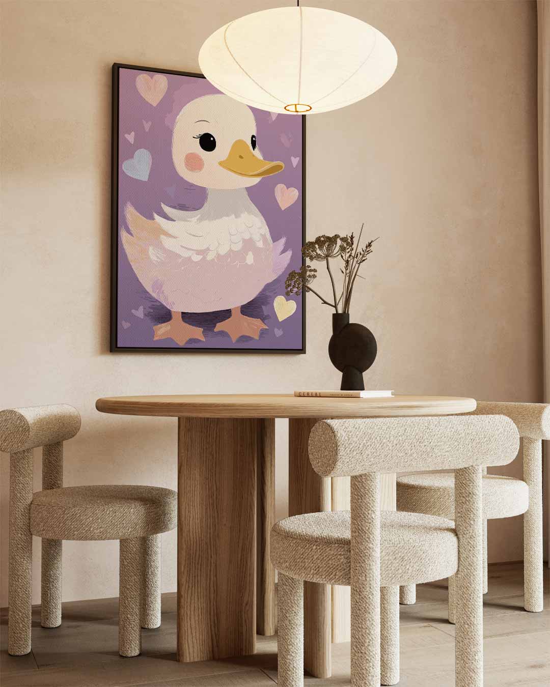 Lief Eend Portret – staand kunstwerk voor modern interieur