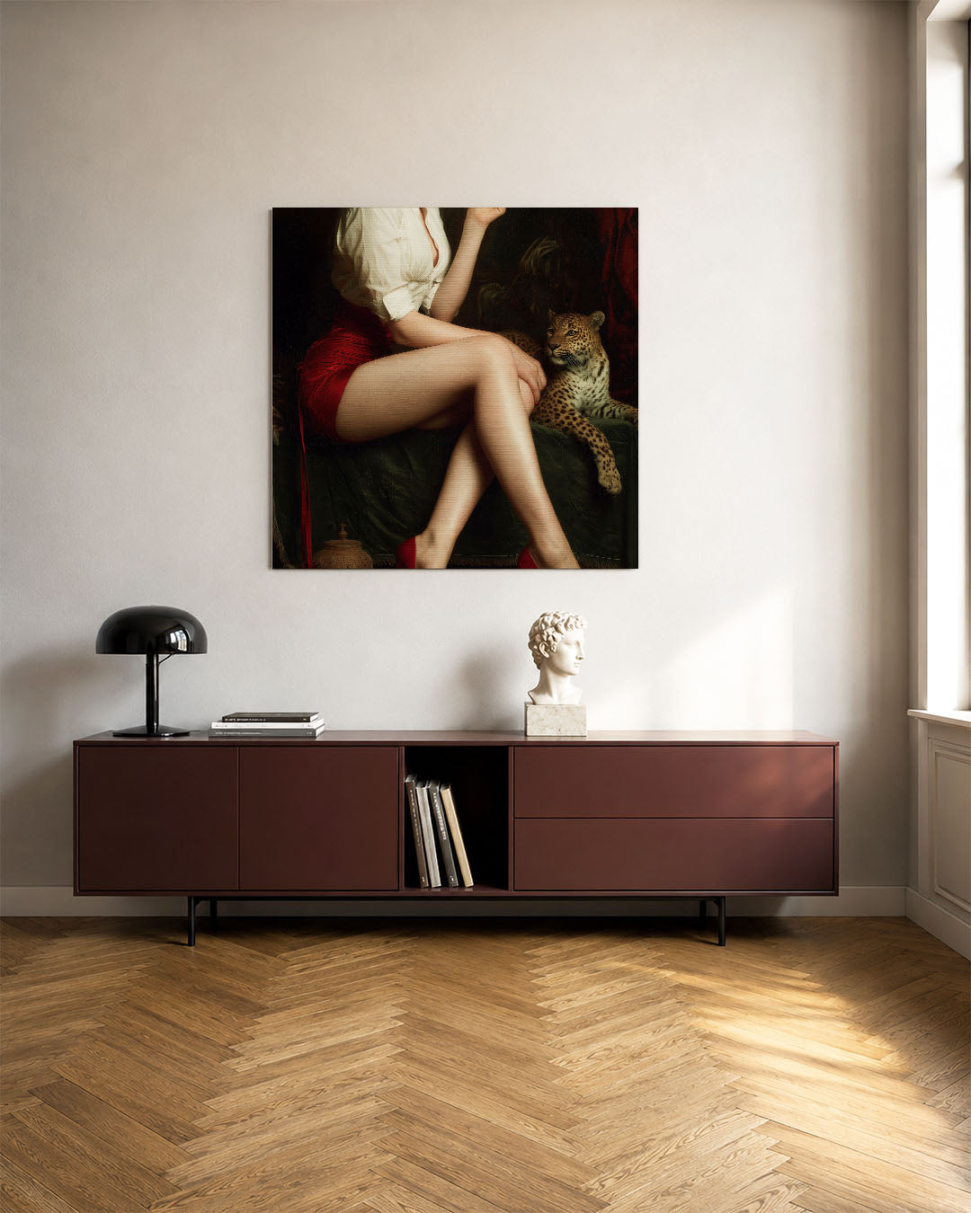 Abstract kunstwerk – tweede productweergave – een abstract kunstwerk met donkere tinten en een rustige visuele opbouw.