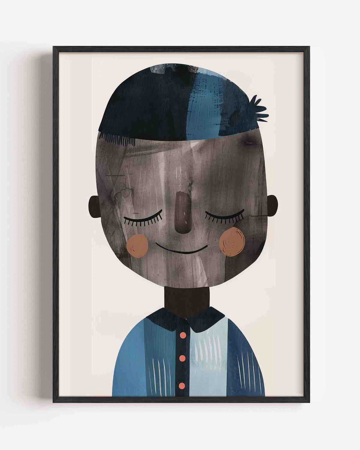 Lachend gezicht – kids portret poster als wanddecoratie