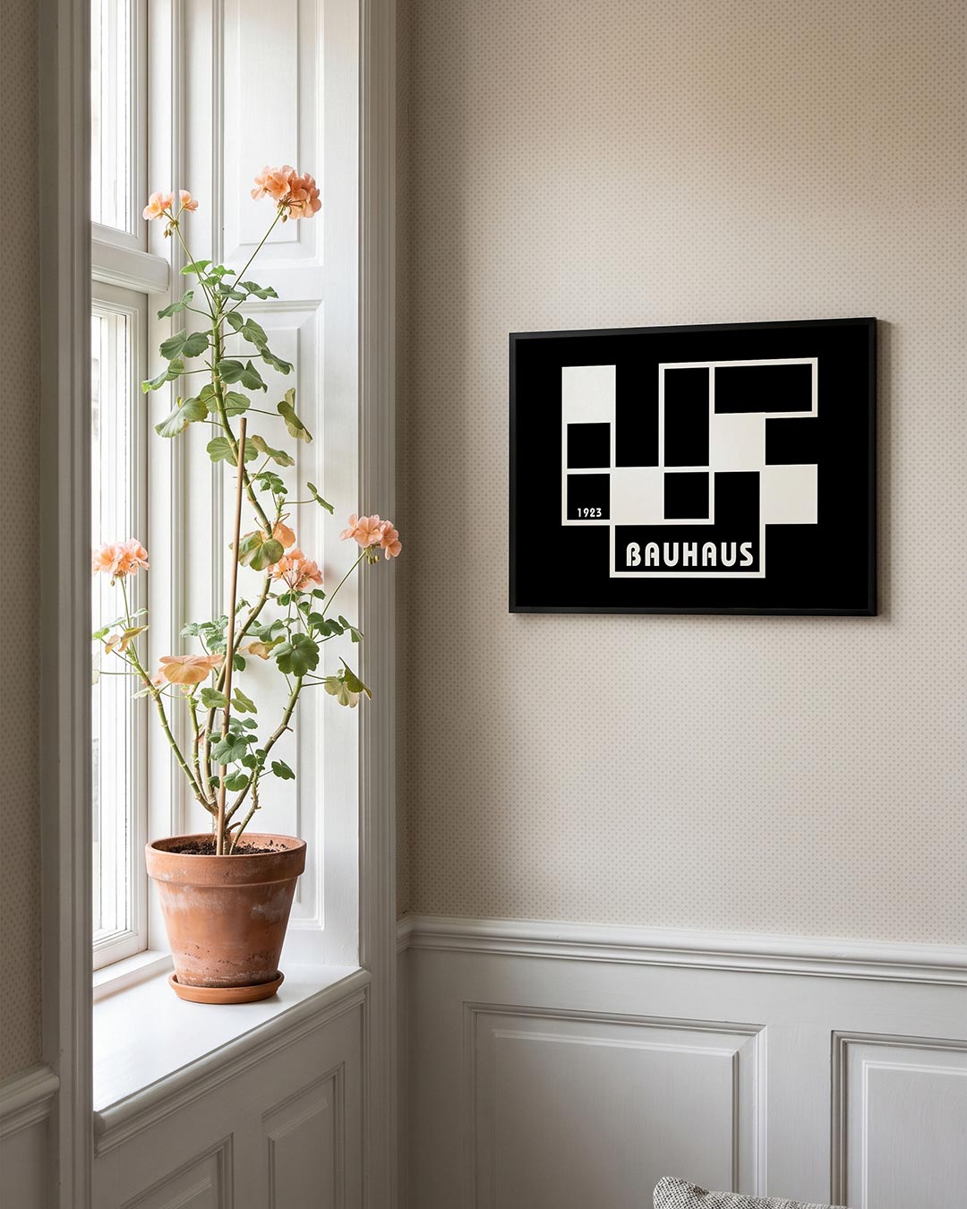Vlakverdeling en lijnen – liggende Bauhaus poster voor aan de muur