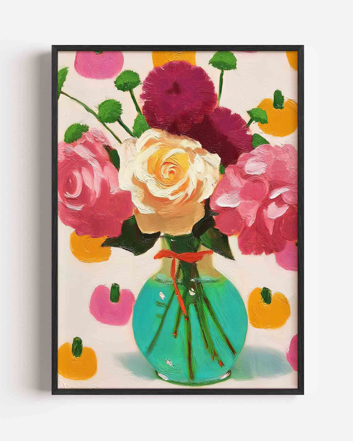 Bloemen in vaas – dromerige illustratie poster als wanddecoratie