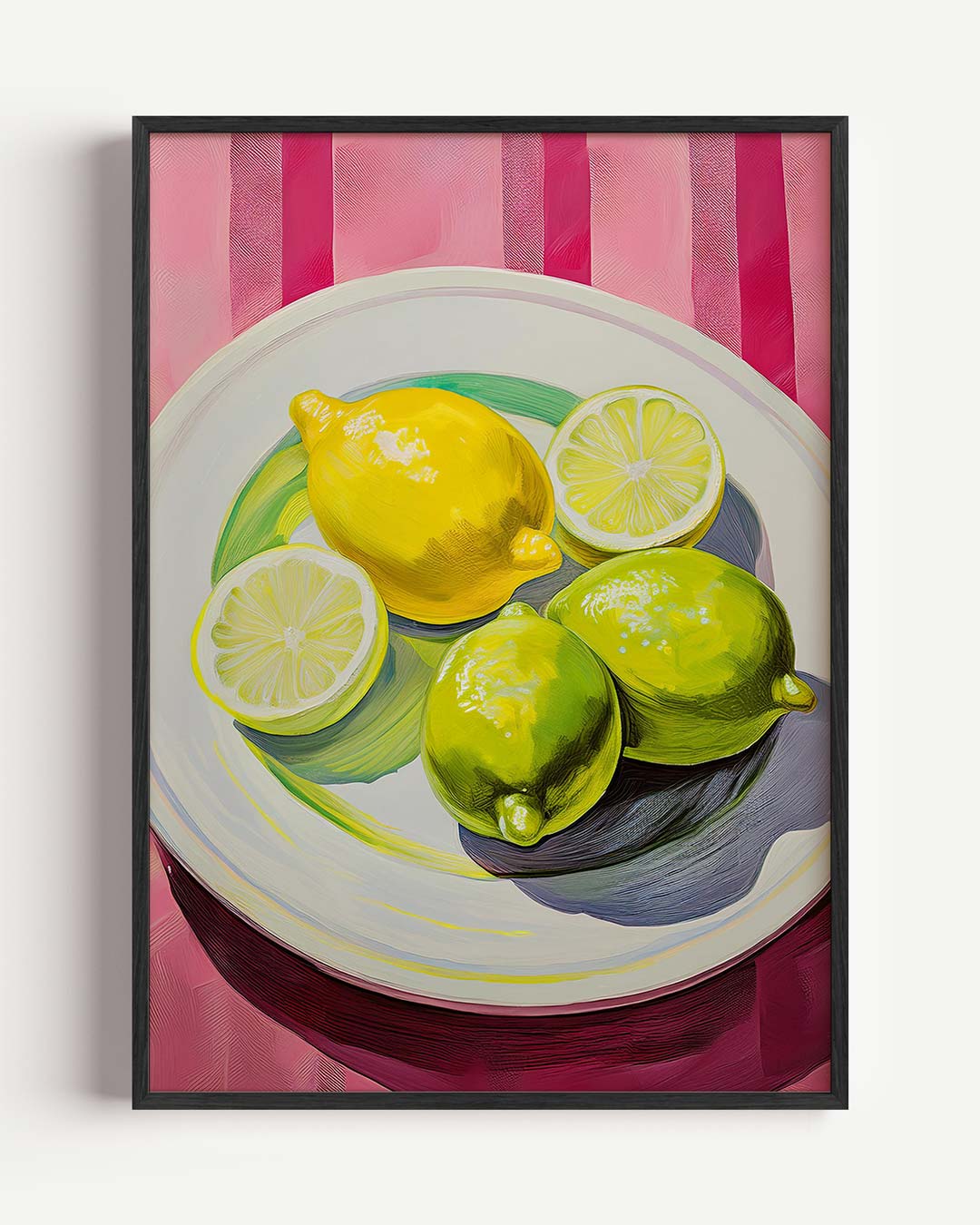 Citroenschijfje Chic – keuken portret poster als wanddecoratie