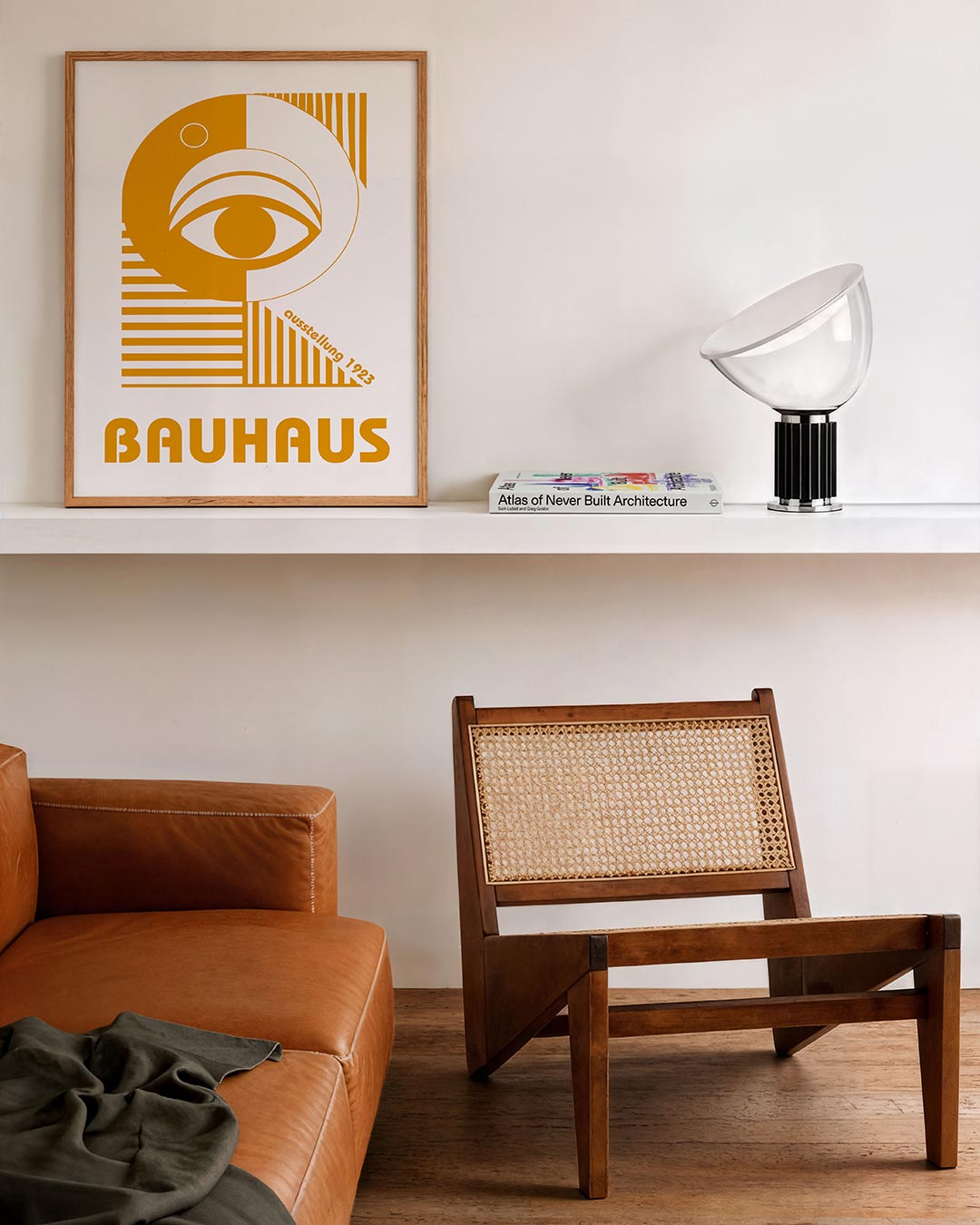 Oog en lijnen – staande Bauhaus poster voor aan de muur