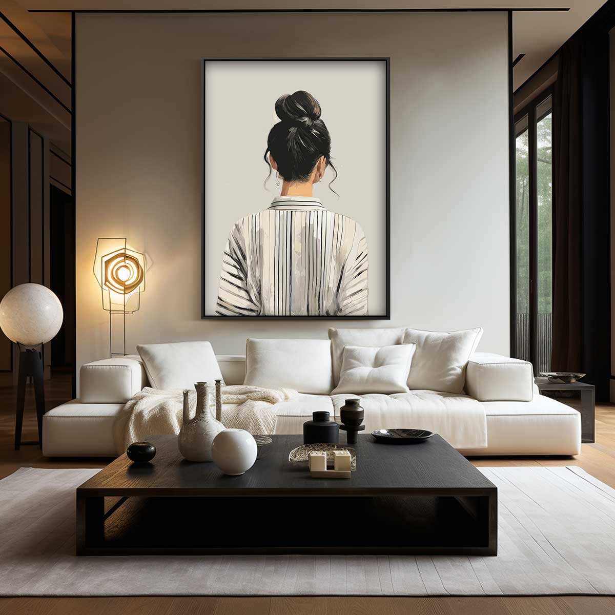 Rustige Contemplatie – modern portret kunstwerk van WallArtistic