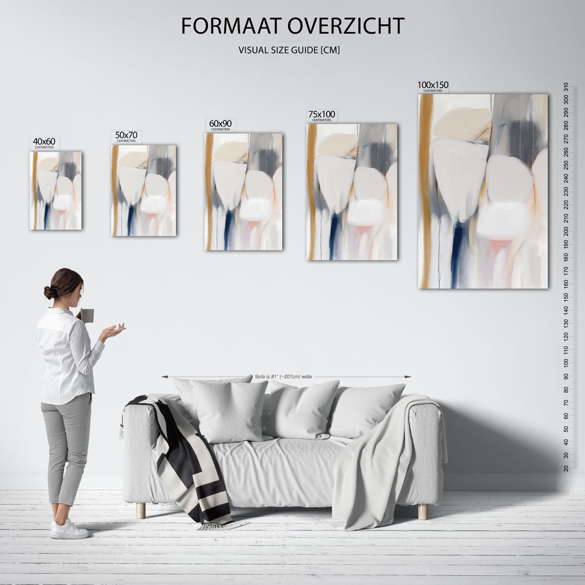 Organische vormen – staand wanddecoratie kunstwerk