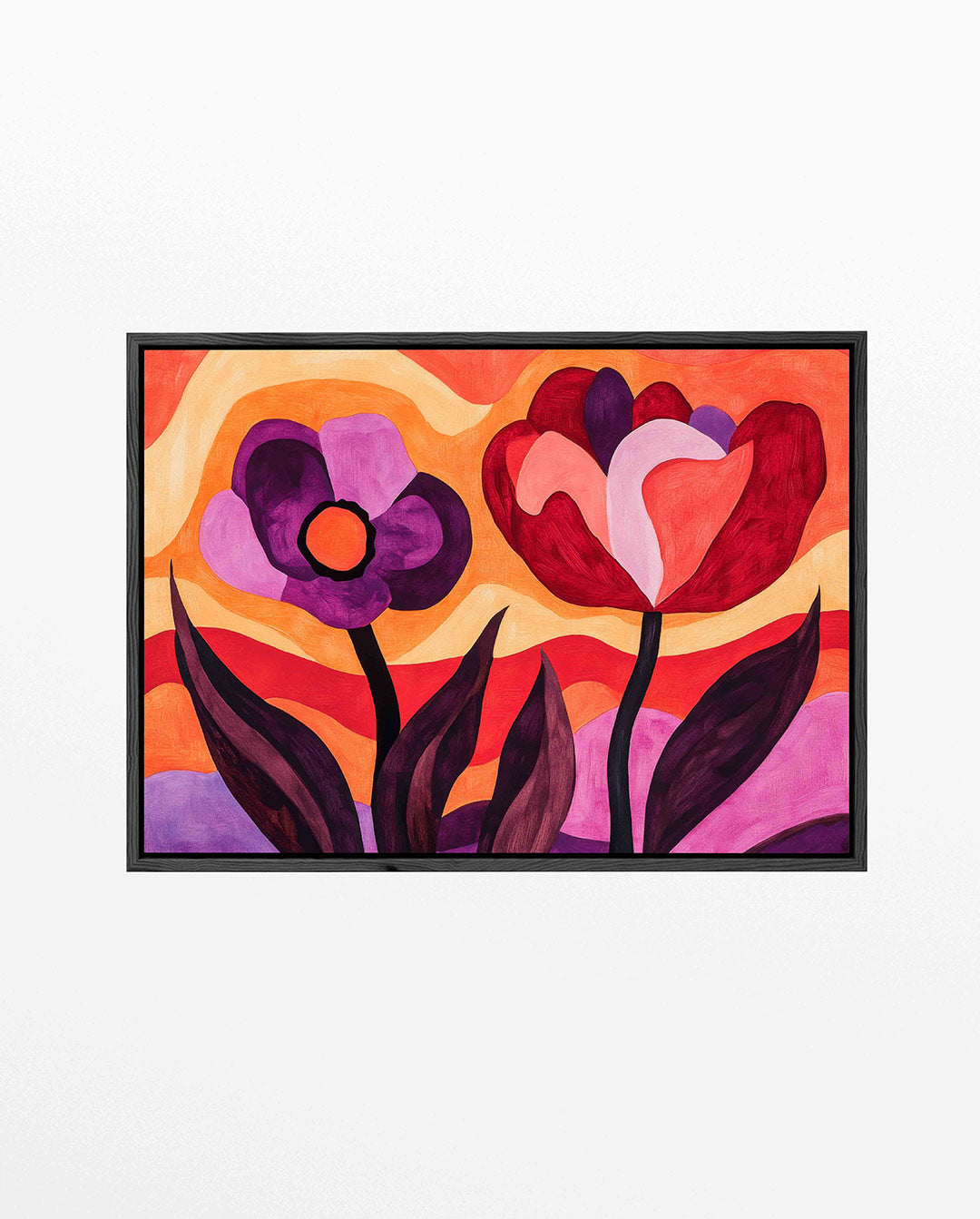 Bloemrijke kleurenpracht – liggend abstract kunstwerk