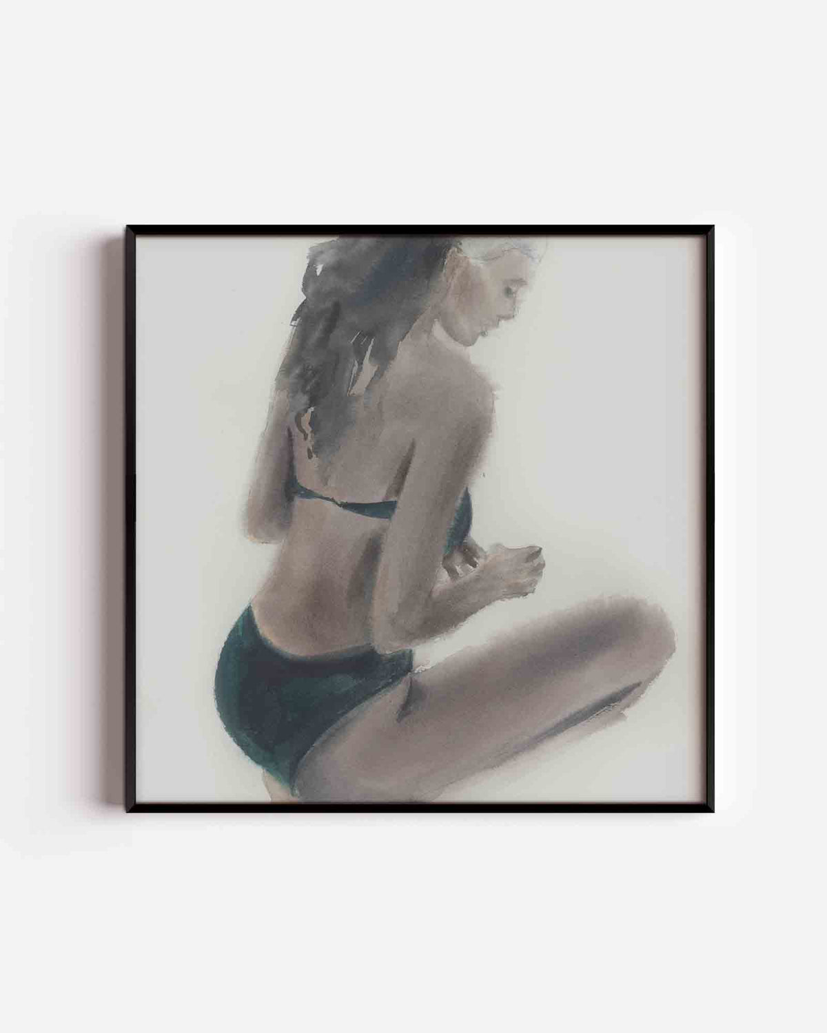 Zittende vrouw – vrouwelijk portret als vierkante poster