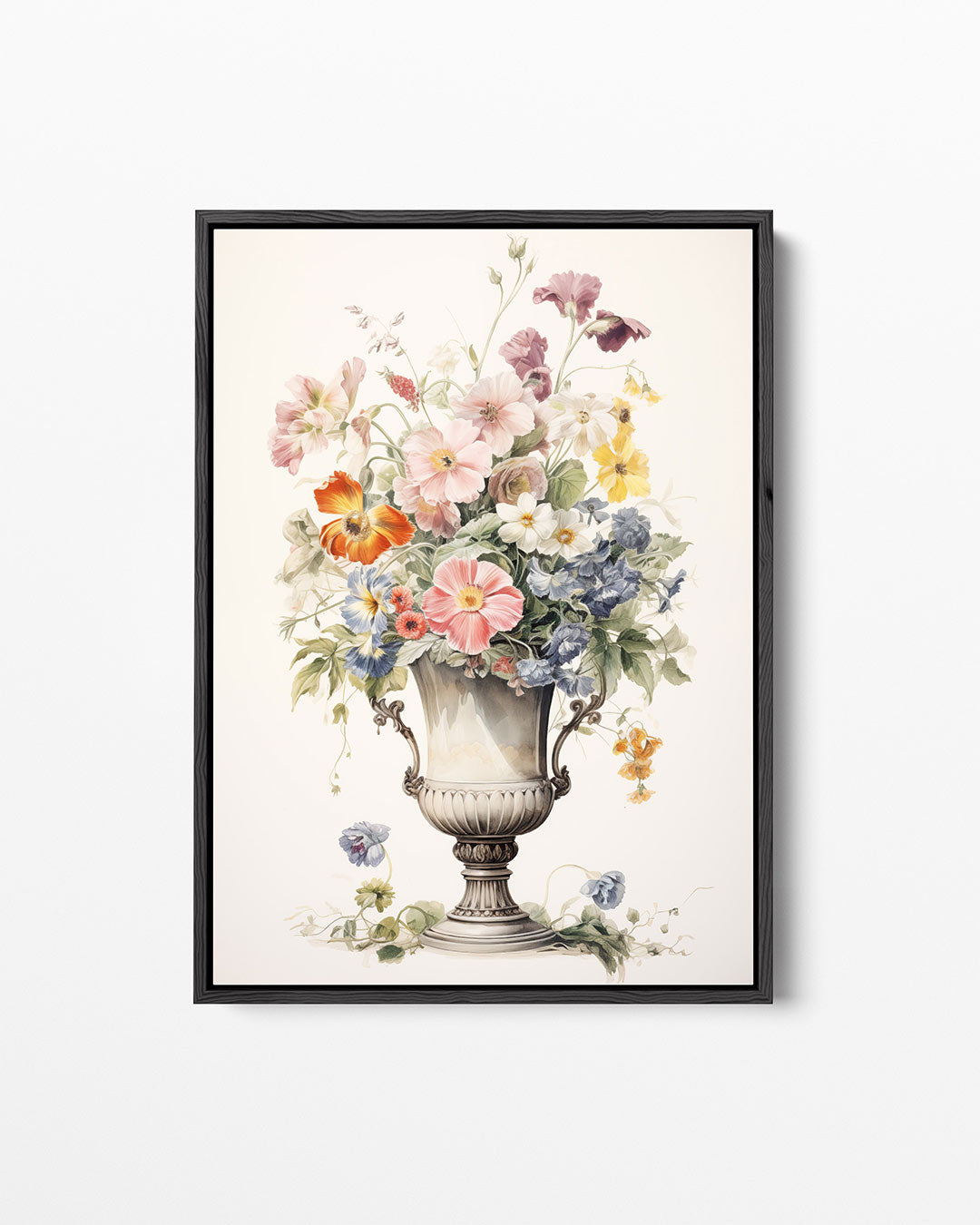 Bloemrijke vaas – staand wanddecoratie kunstwerk