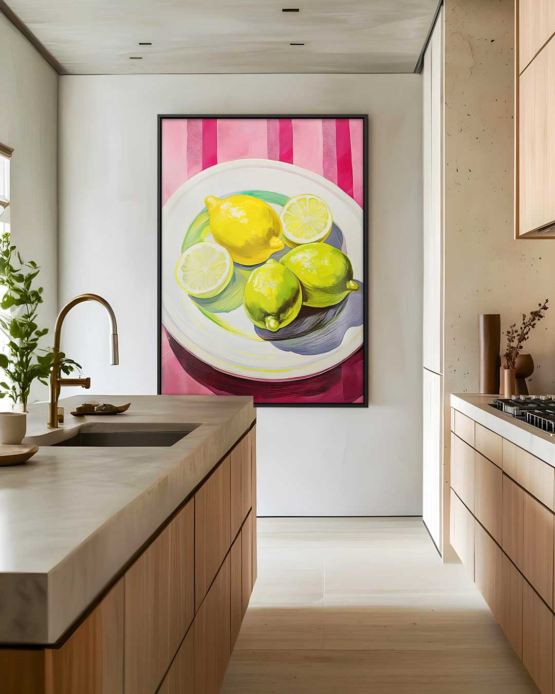 Citrus Serenade – staand kunstwerk voor modern interieur