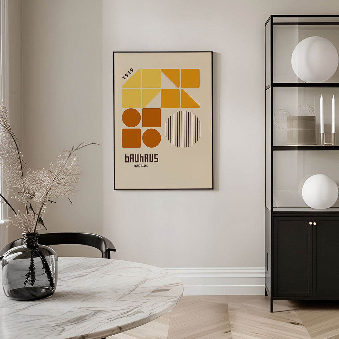 Vorm en kleurvlakken – geometrische Bauhaus poster in staand formaat