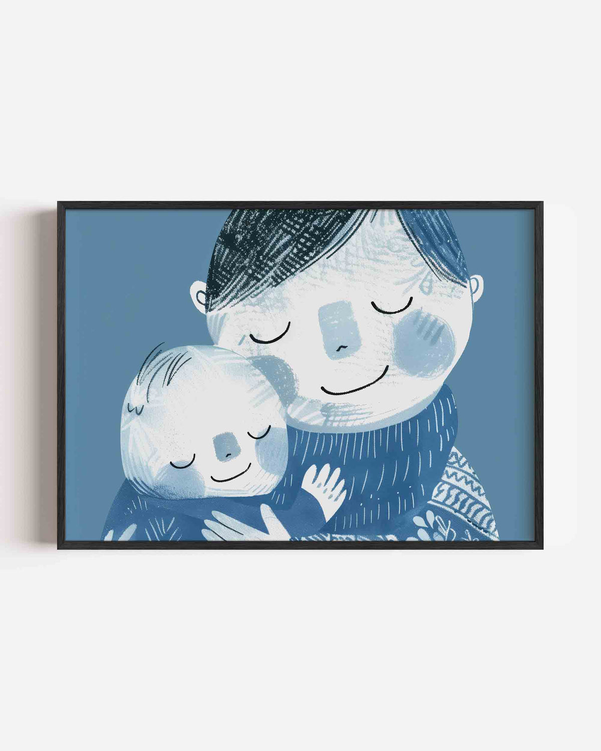 Knuffelende figuren – landscape kinderposter als wanddecoratie