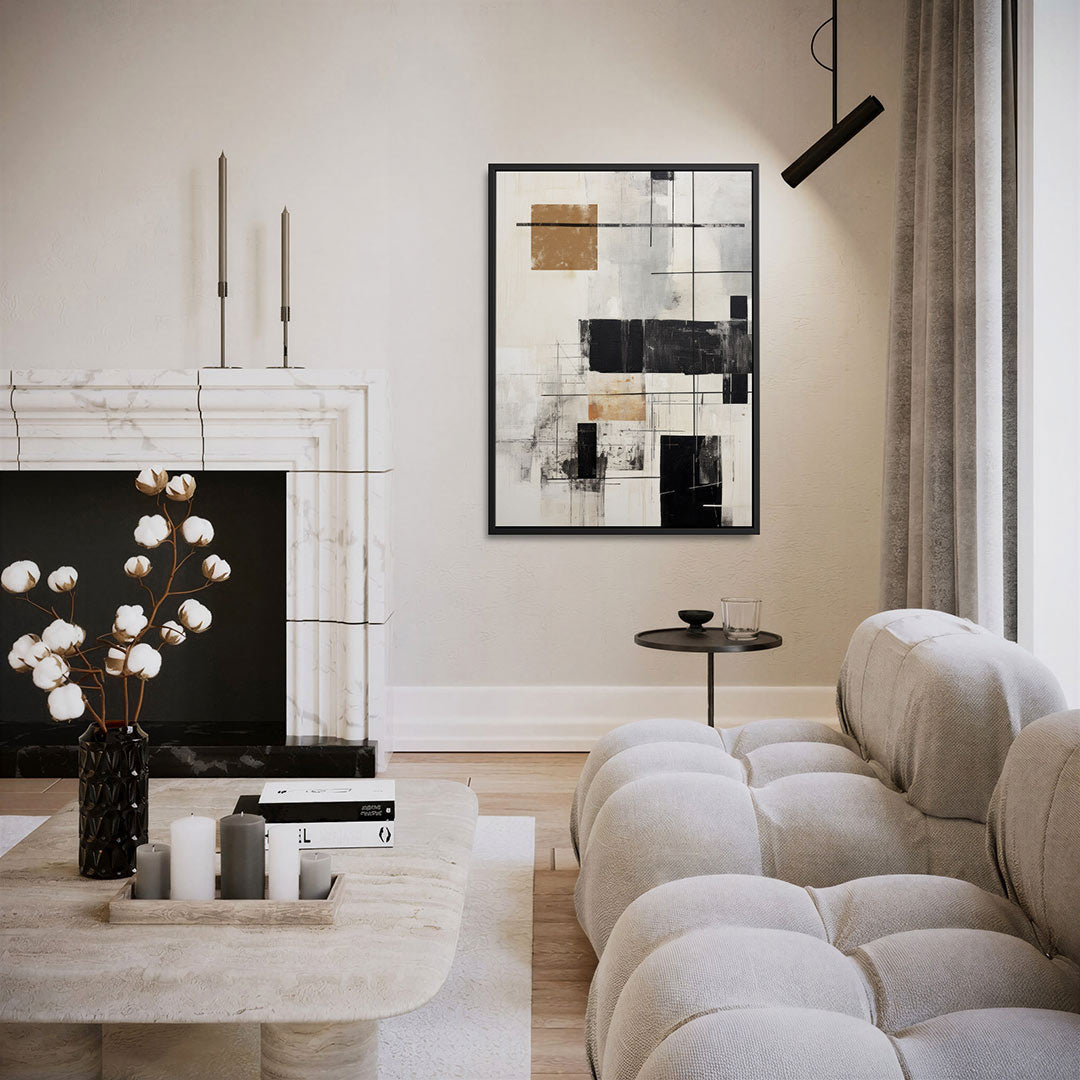 Geometrische compositie – staand wanddecoratie kunstwerk