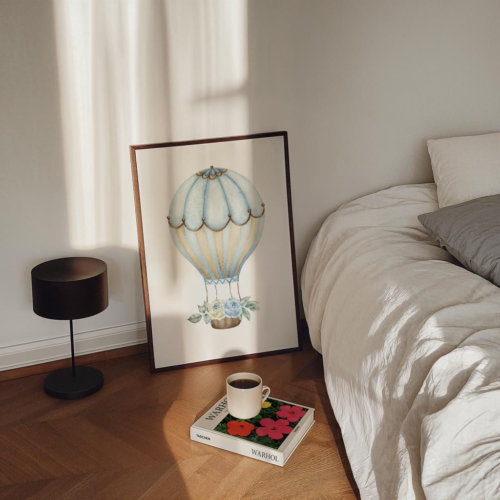 Dromerige Luchtballon – staande kinderkamer wanddecoratie van WallArtistic
