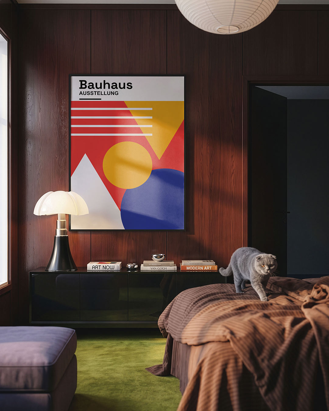 Vormen en vlakkenspel – geometrische Bauhaus poster in staand formaat