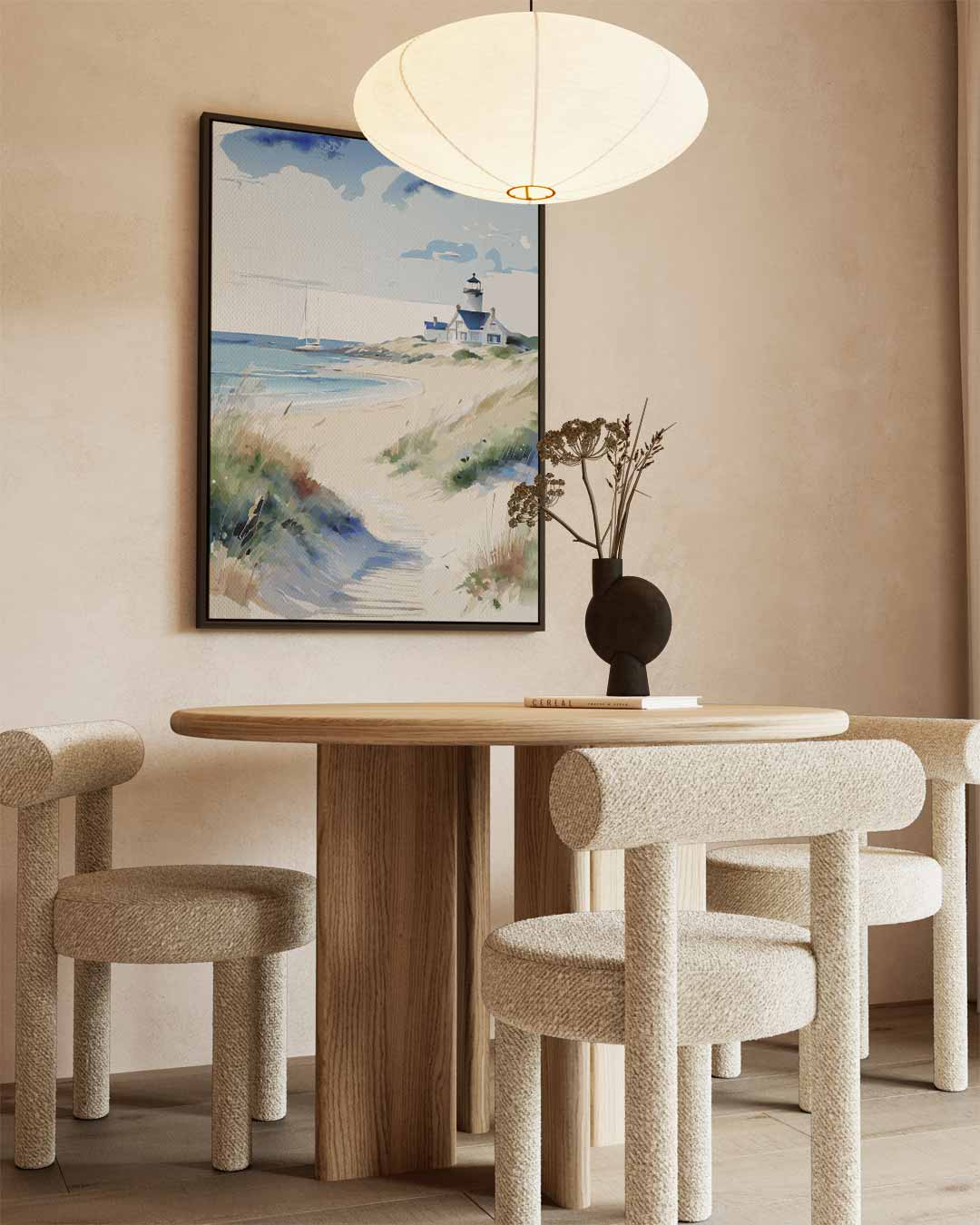 Zomerse Strandwandeling – staand kunstwerk voor modern interieur
