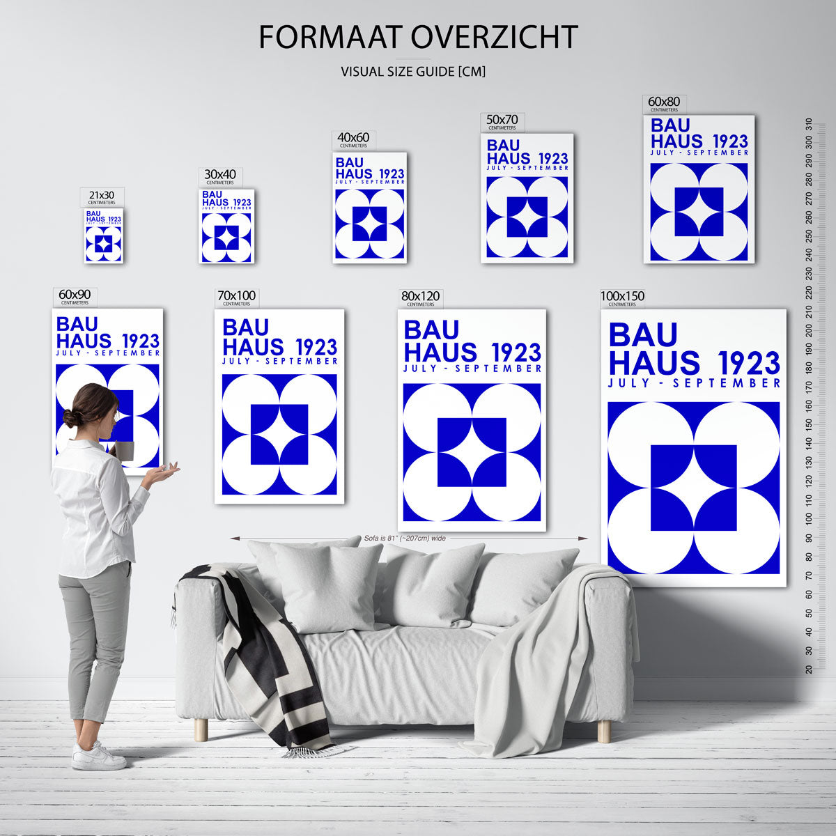 Vormen en tekst – geometrische poster in Bauhaus-stijl van WallArtistic
