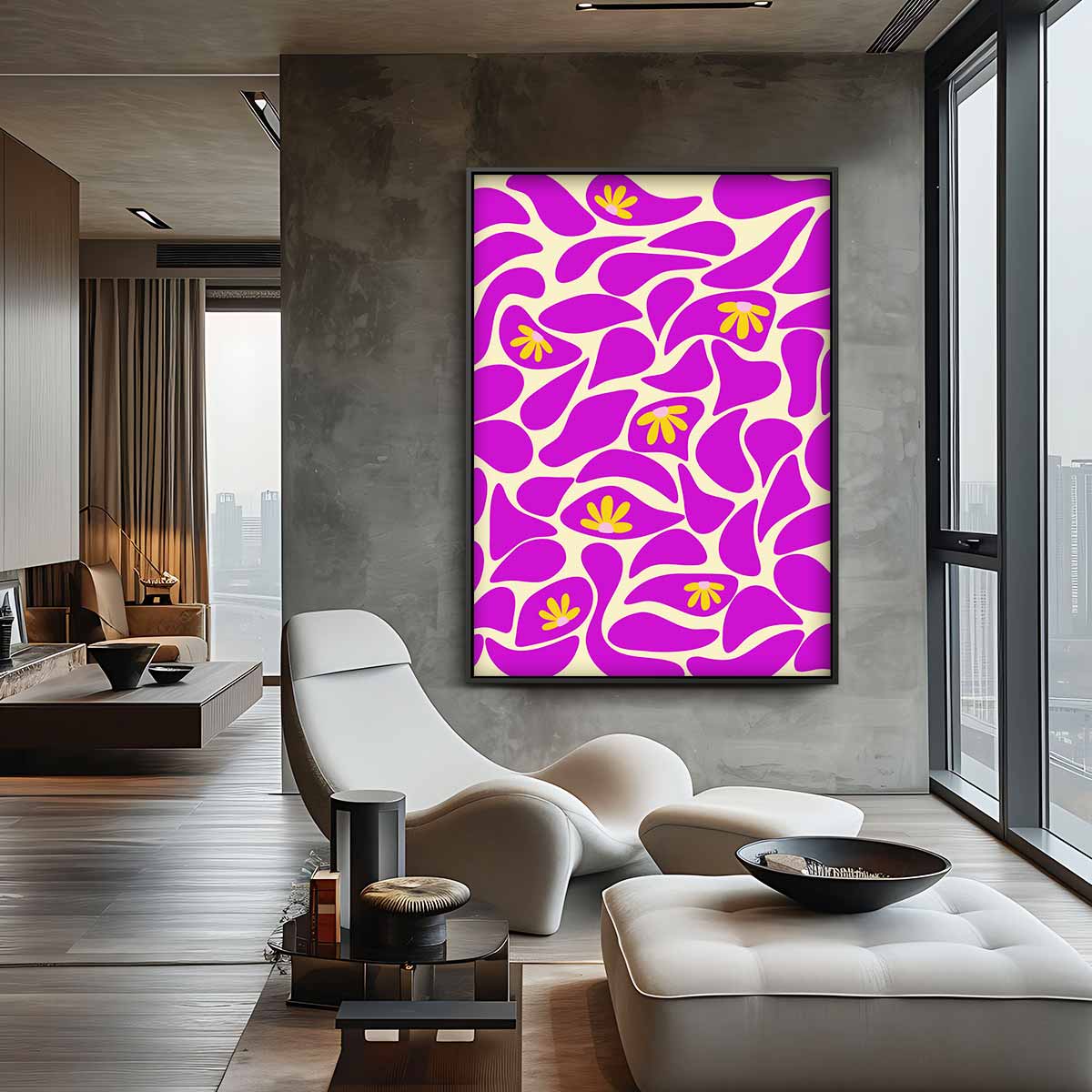 Vrolijke Bloemen Abstract – canvas kunstwerk als wanddecoratie