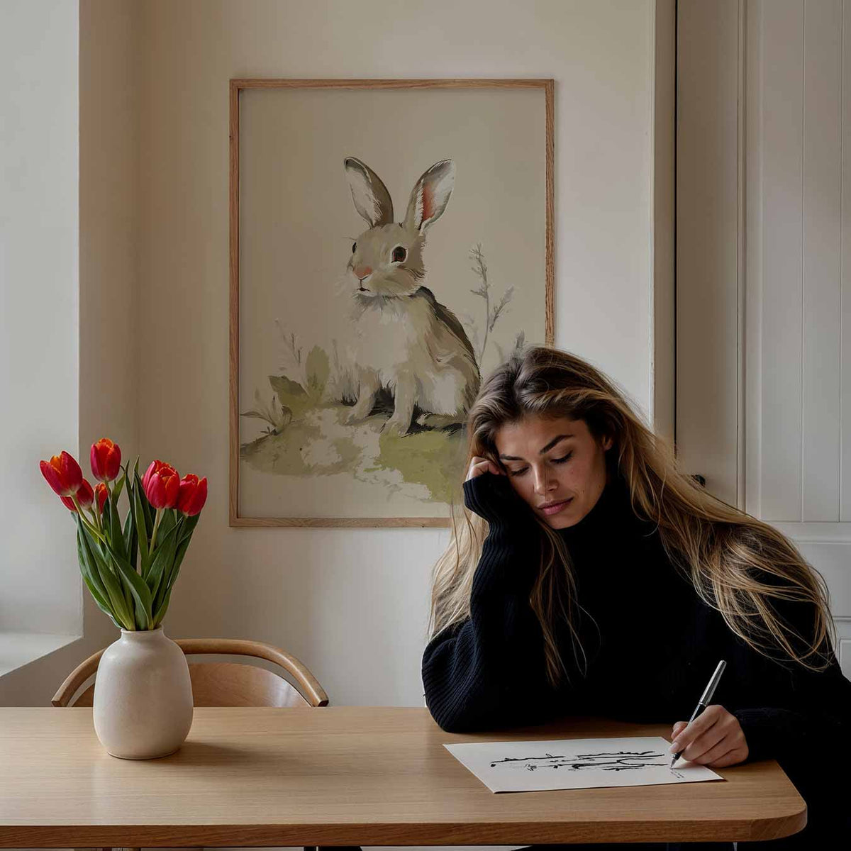 Schattige Konijnenposter – staande muurposter voor de kinderkamer