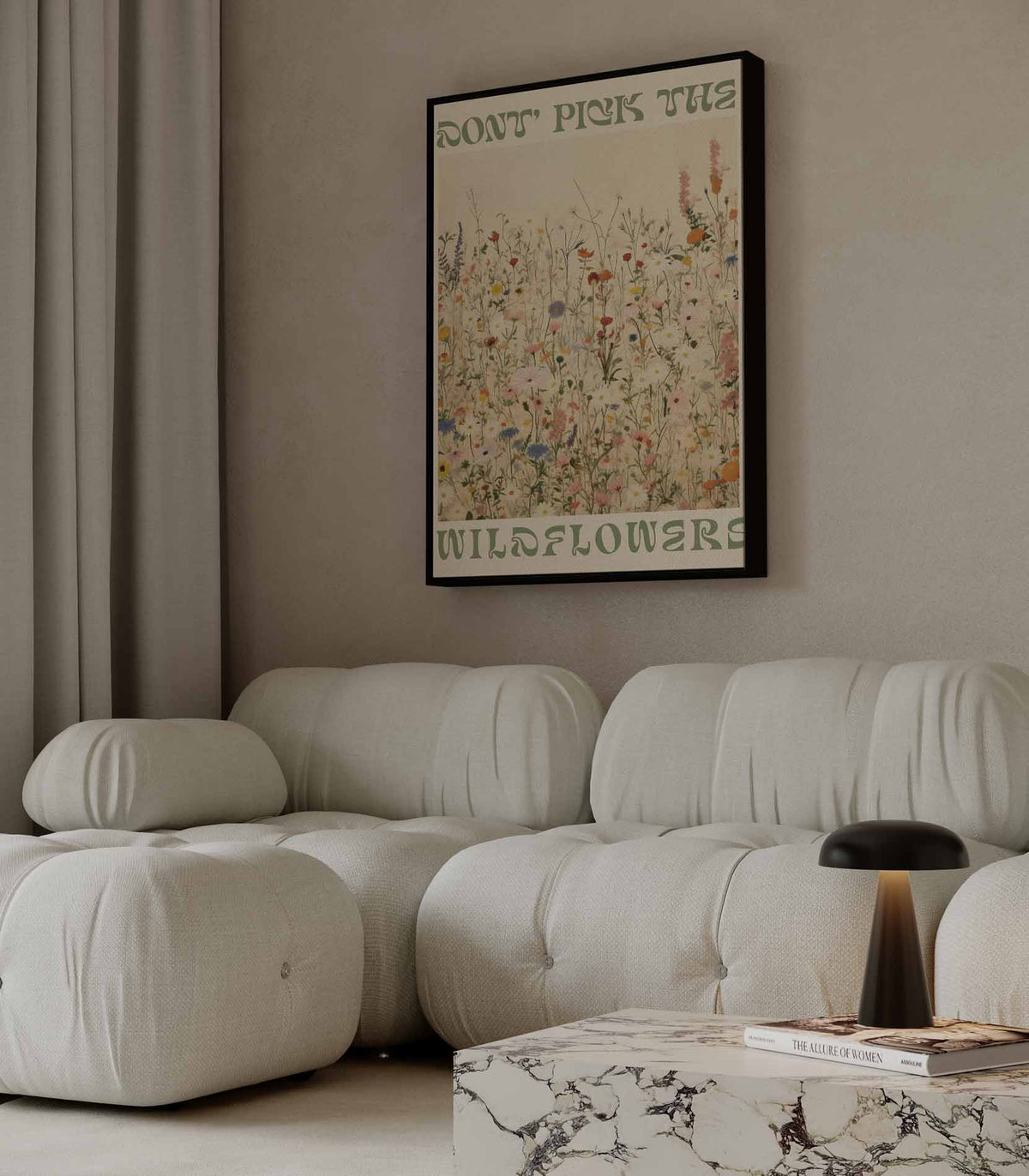 Wilde Bloemen Velden Kunstprint – dibond wanddecoratie in staand formaat