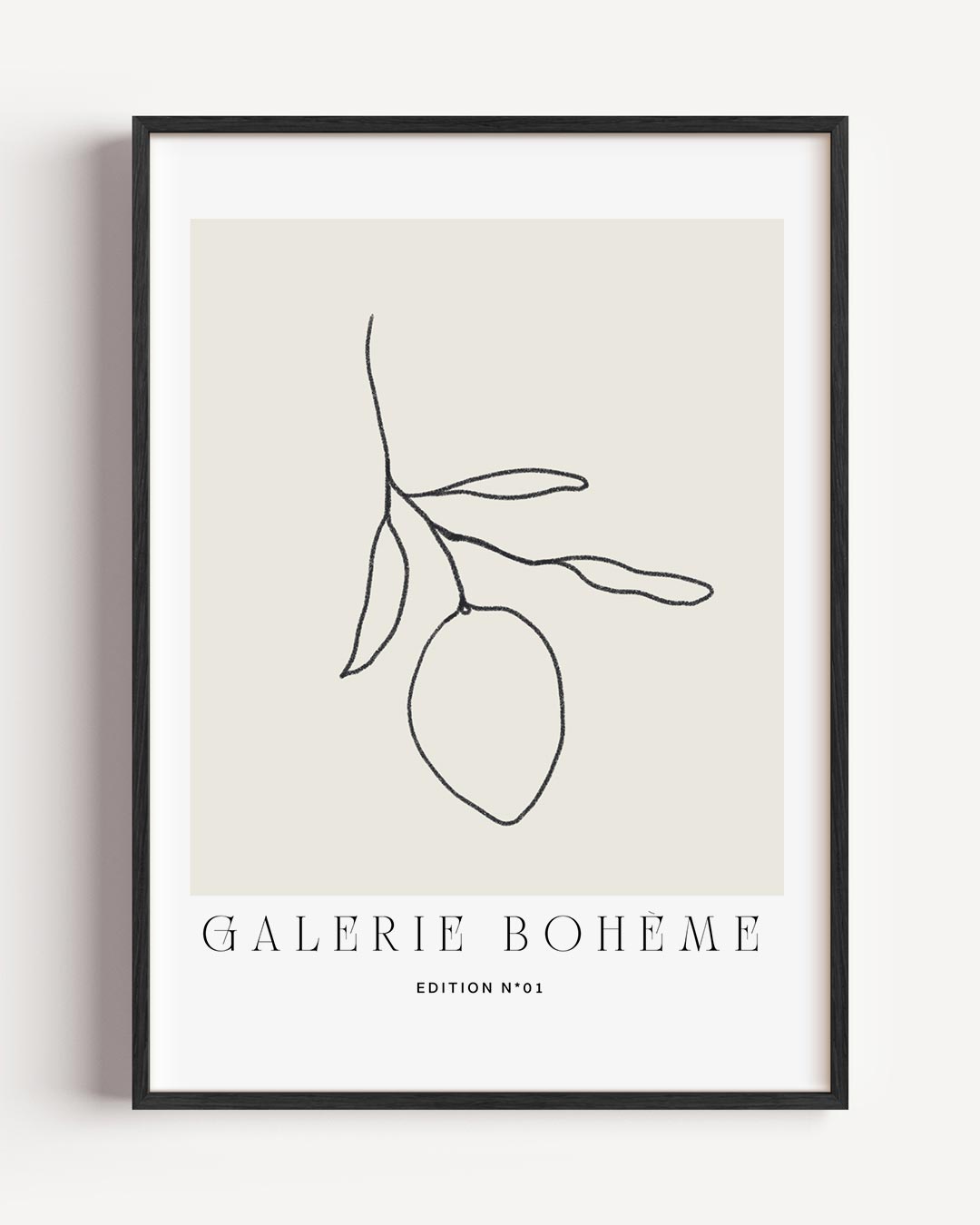 Minimalistische Citroen Illustratie – boheme portret poster als wanddecoratie