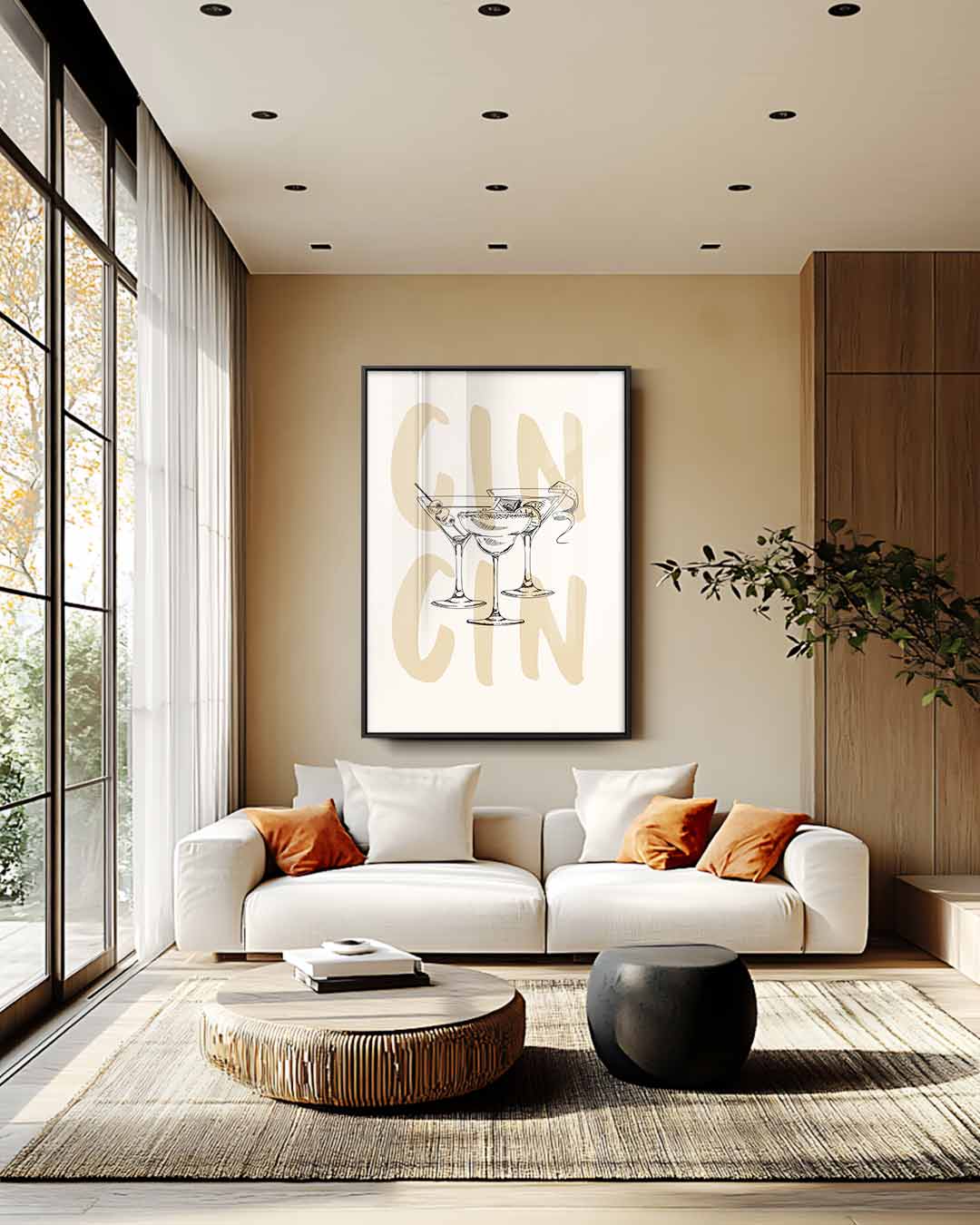 Gin Cocktails Illustratie – staand kunstwerk voor modern interieur