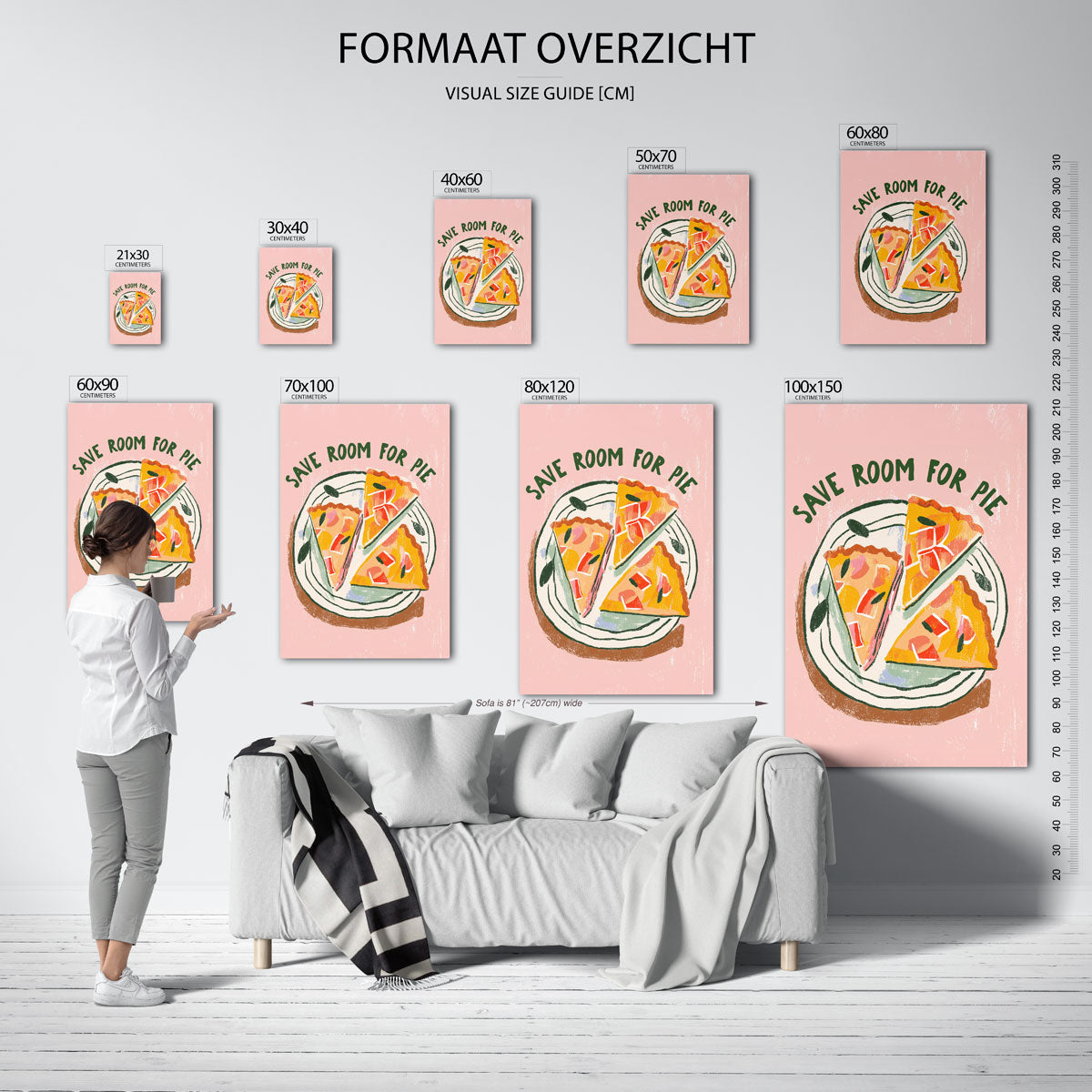 Save room for pie – staande muurposter voor keuken of eethoek