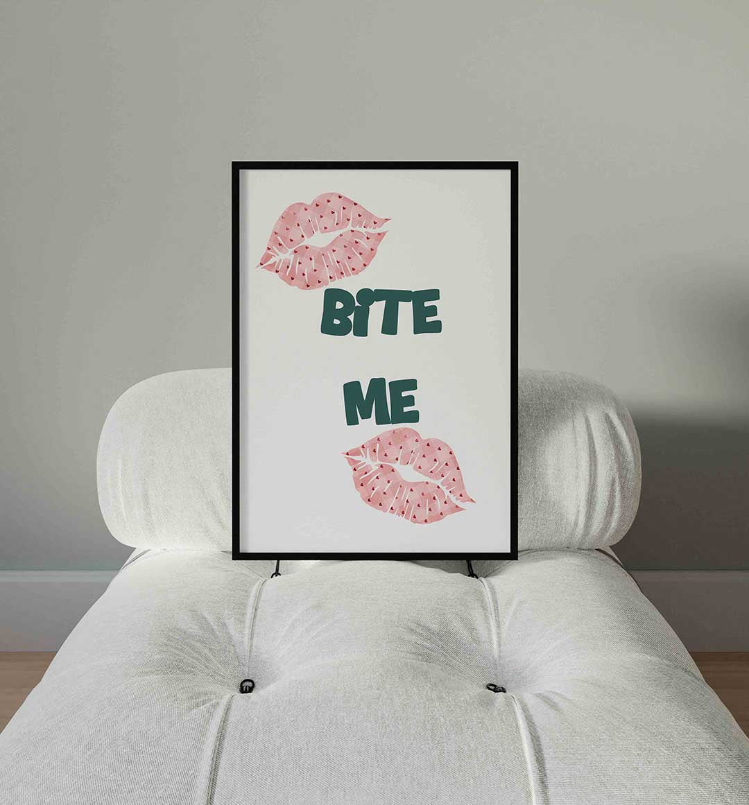Lippen en tekst – staande Pop Art wanddecoratie van WallArtistic
