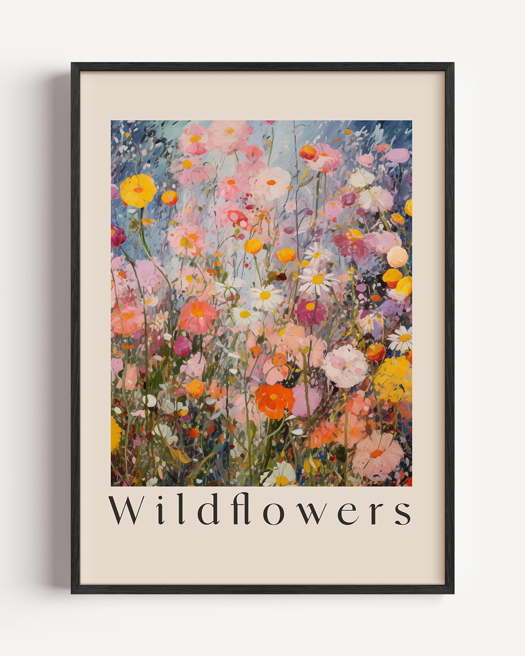 Wildflower Serenade – typografie portret poster als wanddecoratie