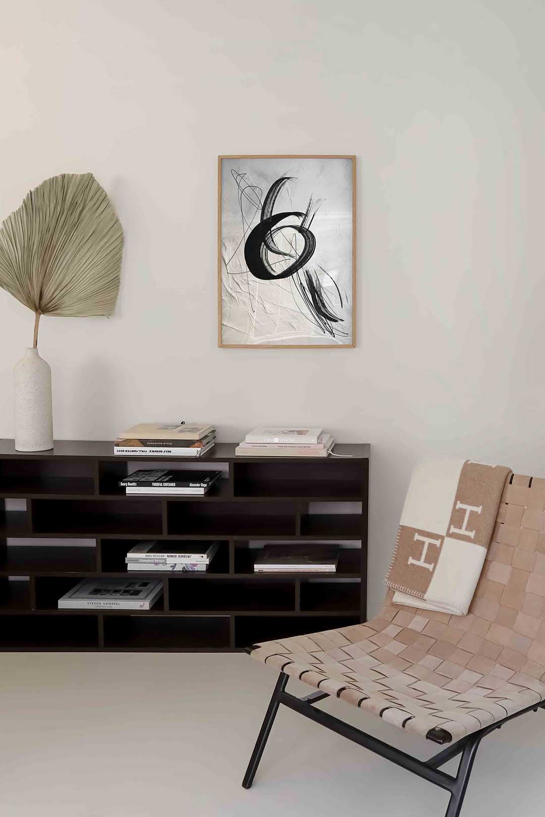 Abstracte lijnen – zachte abstracte poster in staand formaat