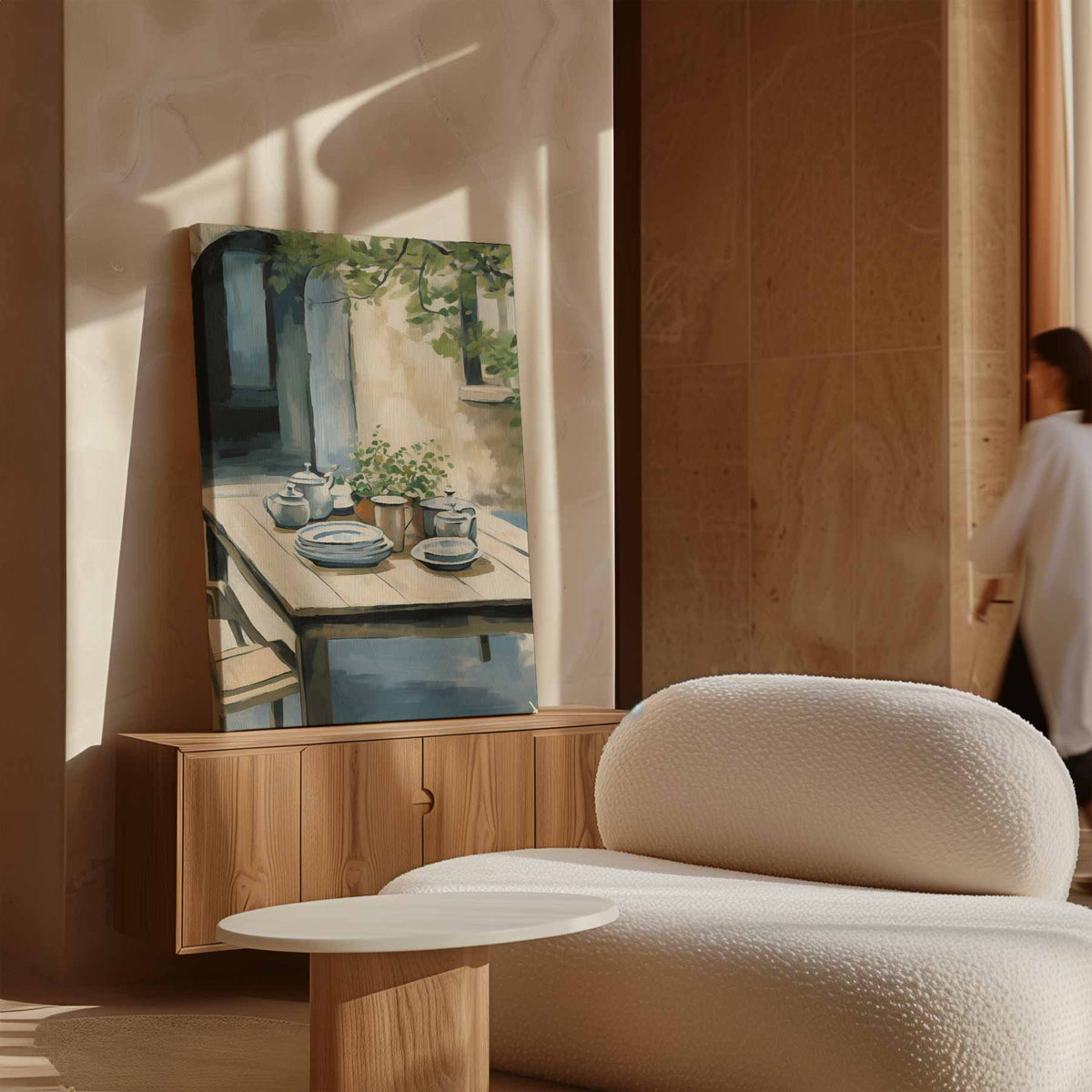 Zomers Tafereel in de Zuid-Franse Tuin – staand kunstwerk voor modern interieur