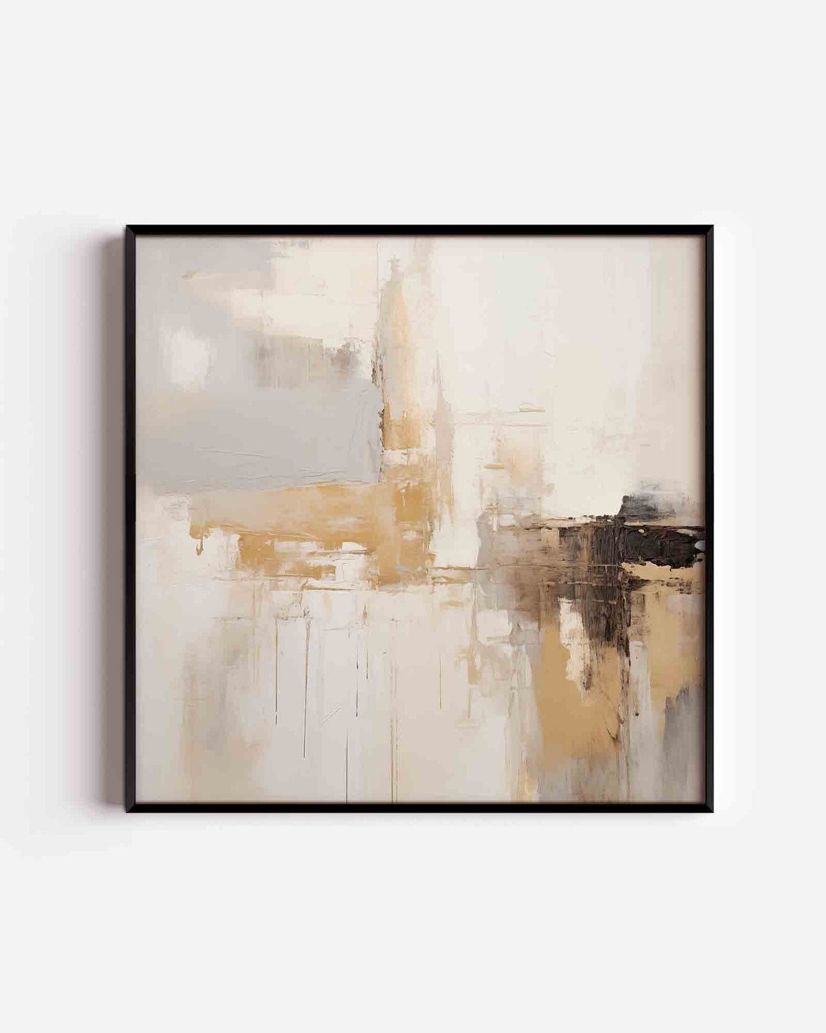 Abstracte beige en grijze – design vierkante poster als wanddecoratie