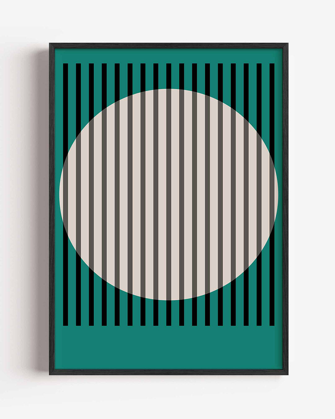 Ovale lijnenstructuur – staande Bauhaus poster als wanddecoratie