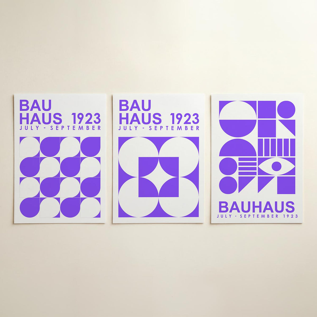 Vorm en kleur posterset – detailweergave – deze posterset in drie delen toont een ritmisch spel van