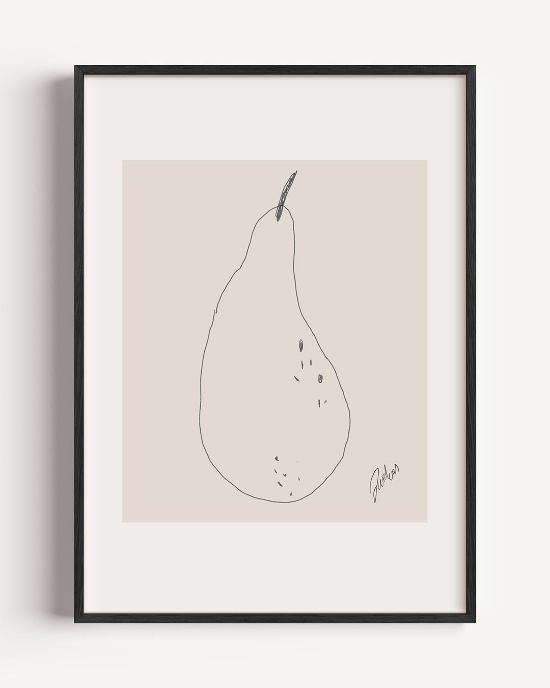 Minimalistische Peer Illustratie – bloemen portret poster als wanddecoratie