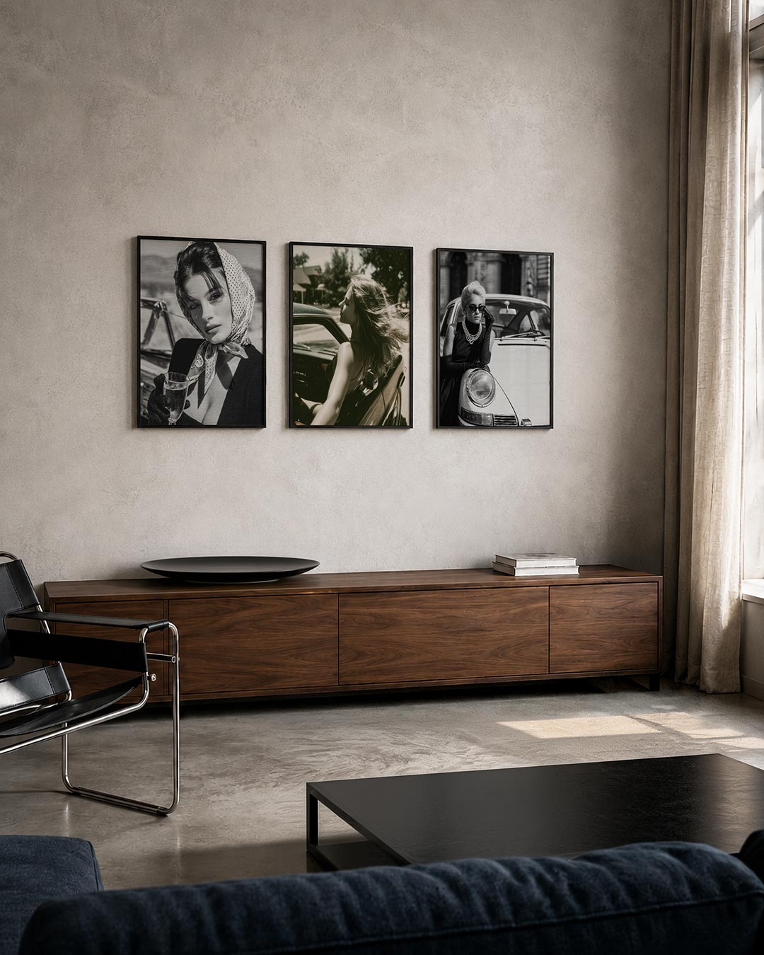 Abstract posterset – tweede productweergave – een abstracte posterset met donkere tinten en een rustige
