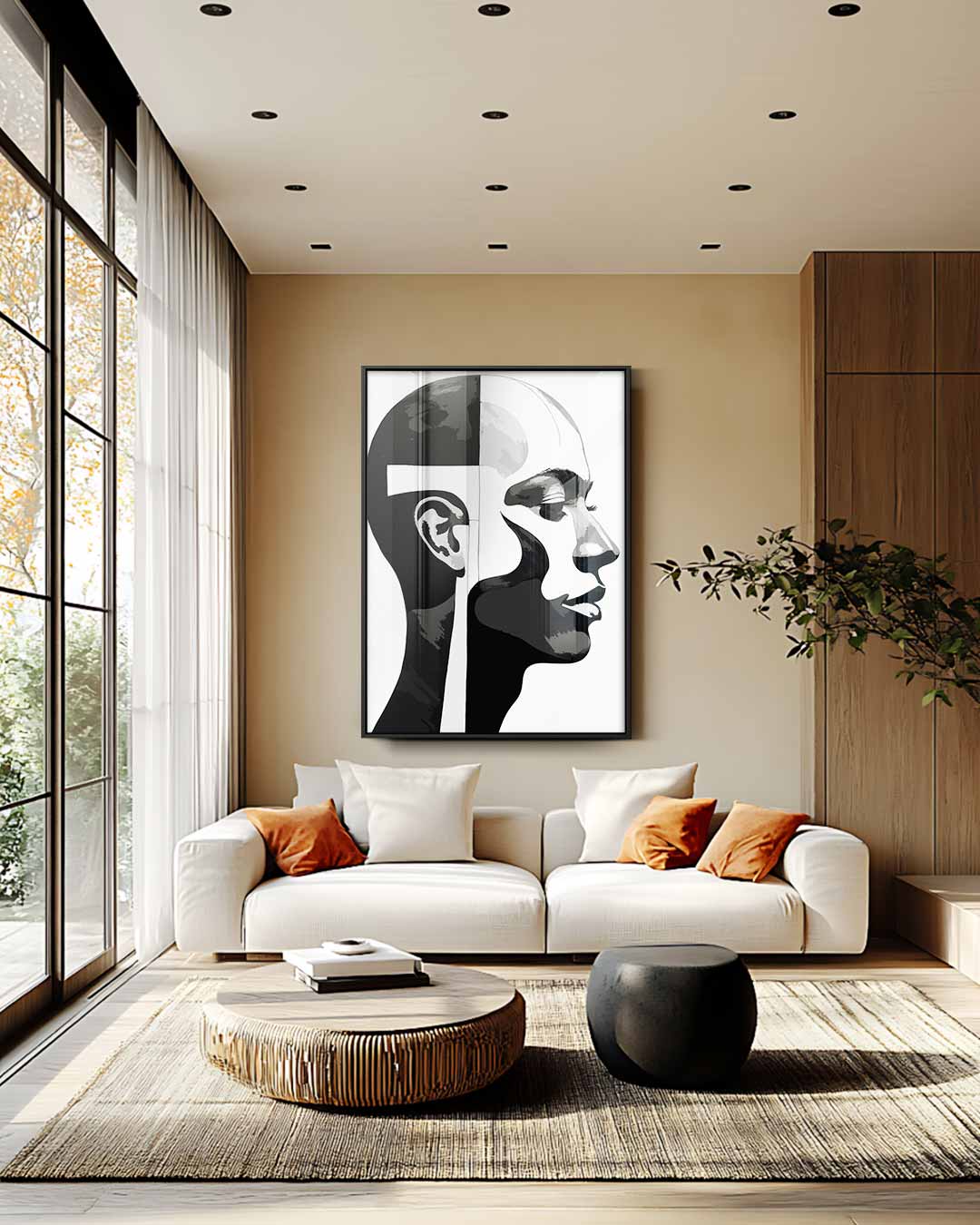 Contrasterende Profielen – modern portret kunstwerk van WallArtistic