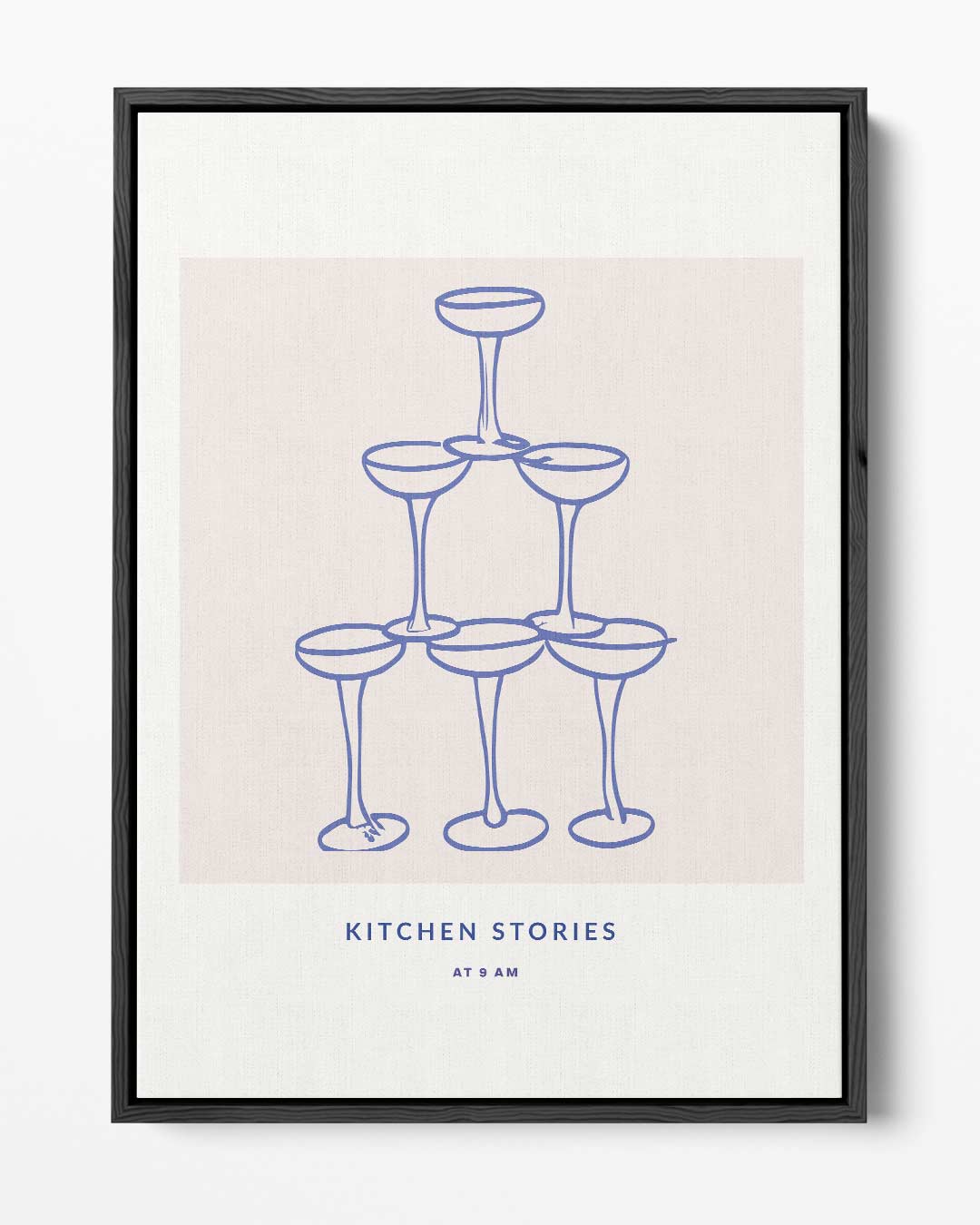 Champagneglas Piramide Illustratie – portret kunstwerk als wanddecoratie
