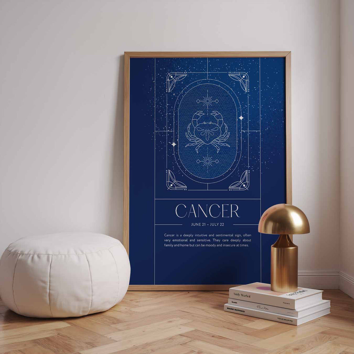 Cancer Zodiac – staande muurposter met mindful uitstraling
