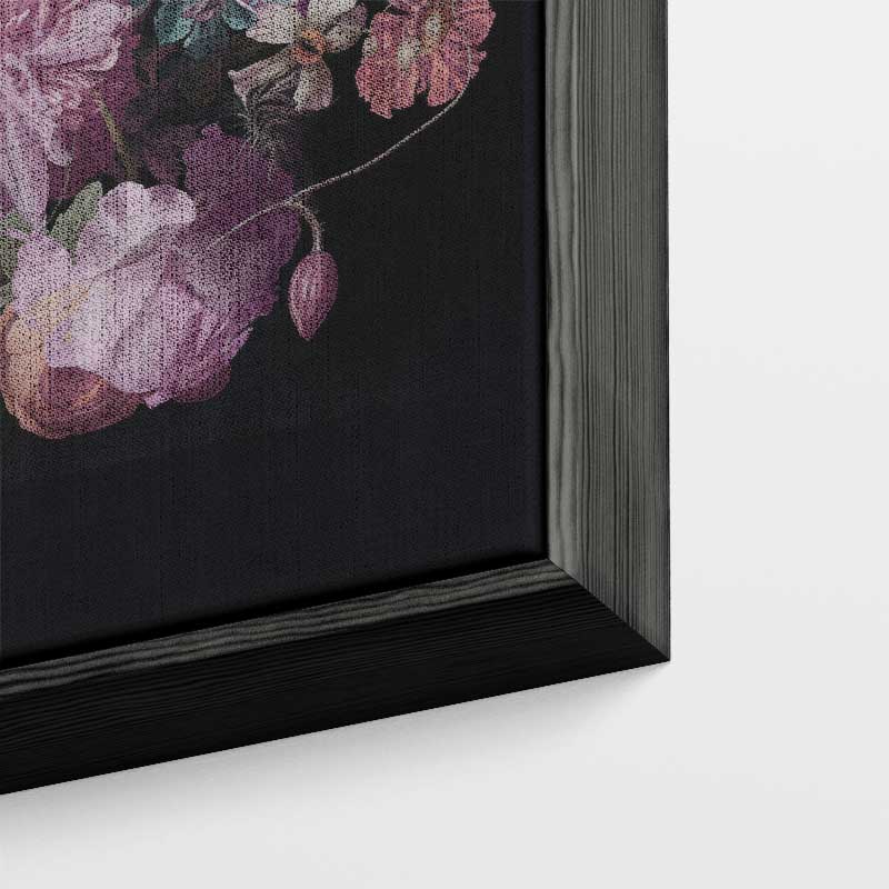Bloemenpracht Symfonie – kunstwerk met zwarte baklijst