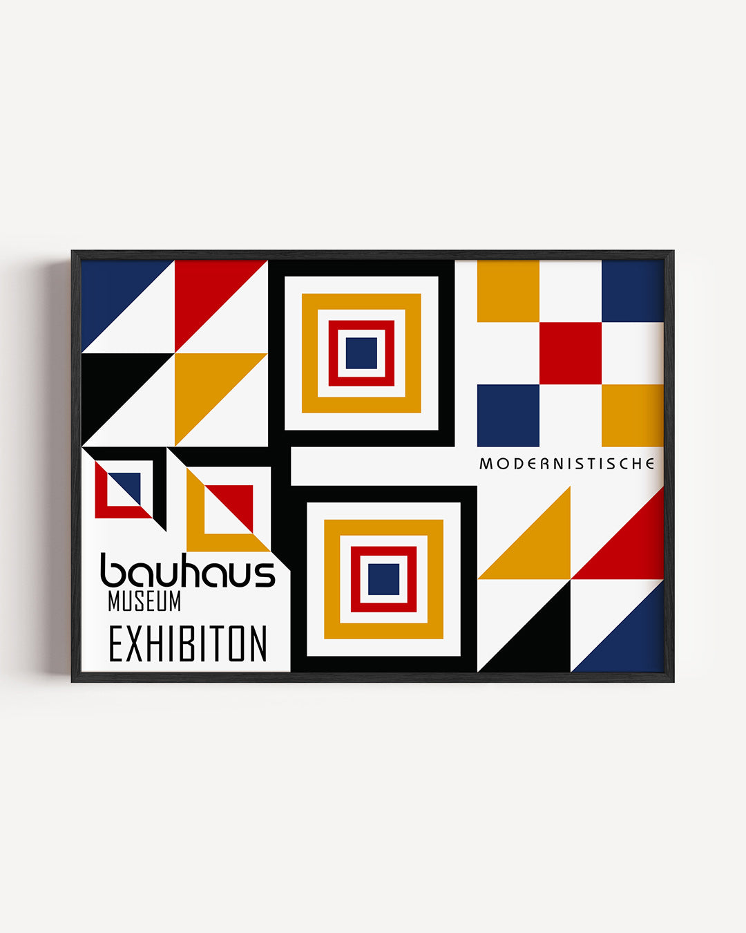 Vorm en kleur – liggende Bauhaus poster als wanddecoratie