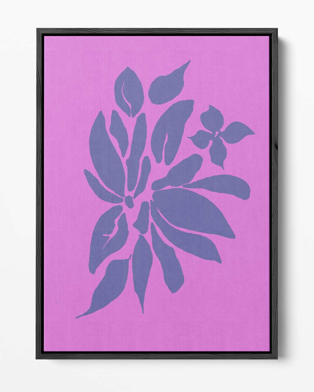 Vrolijke Bloemenprint op Roze – portret kunstwerk als wanddecoratie