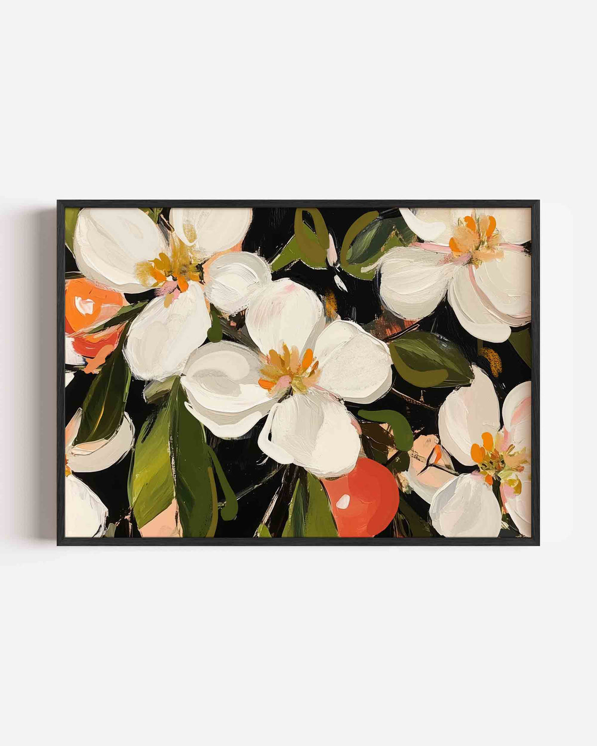 Bloemen en bladeren – hedendaagse illustratie poster in landscape formaat