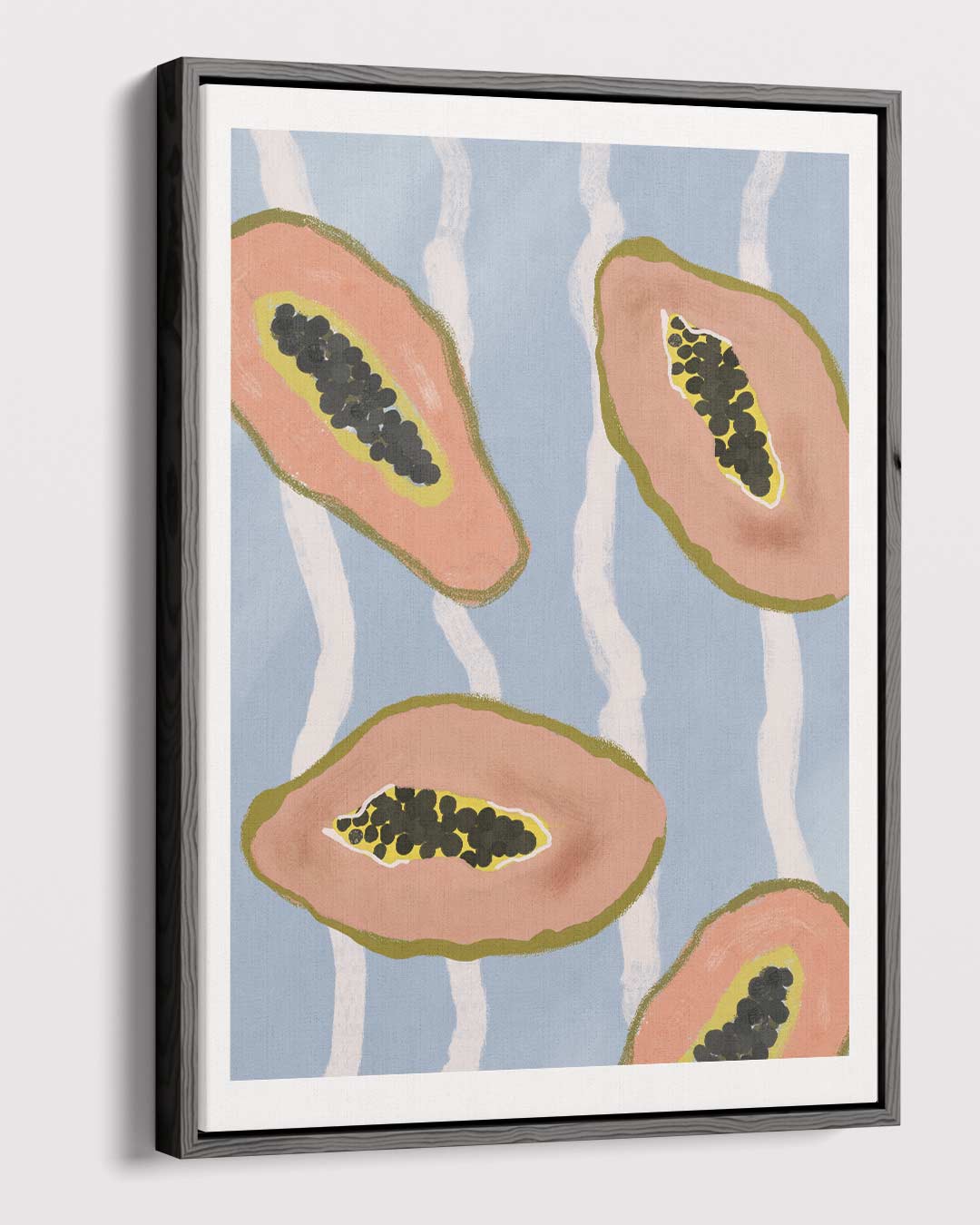 Tropische Papaya Vibes – canvas wanddecoratie in portret formaat