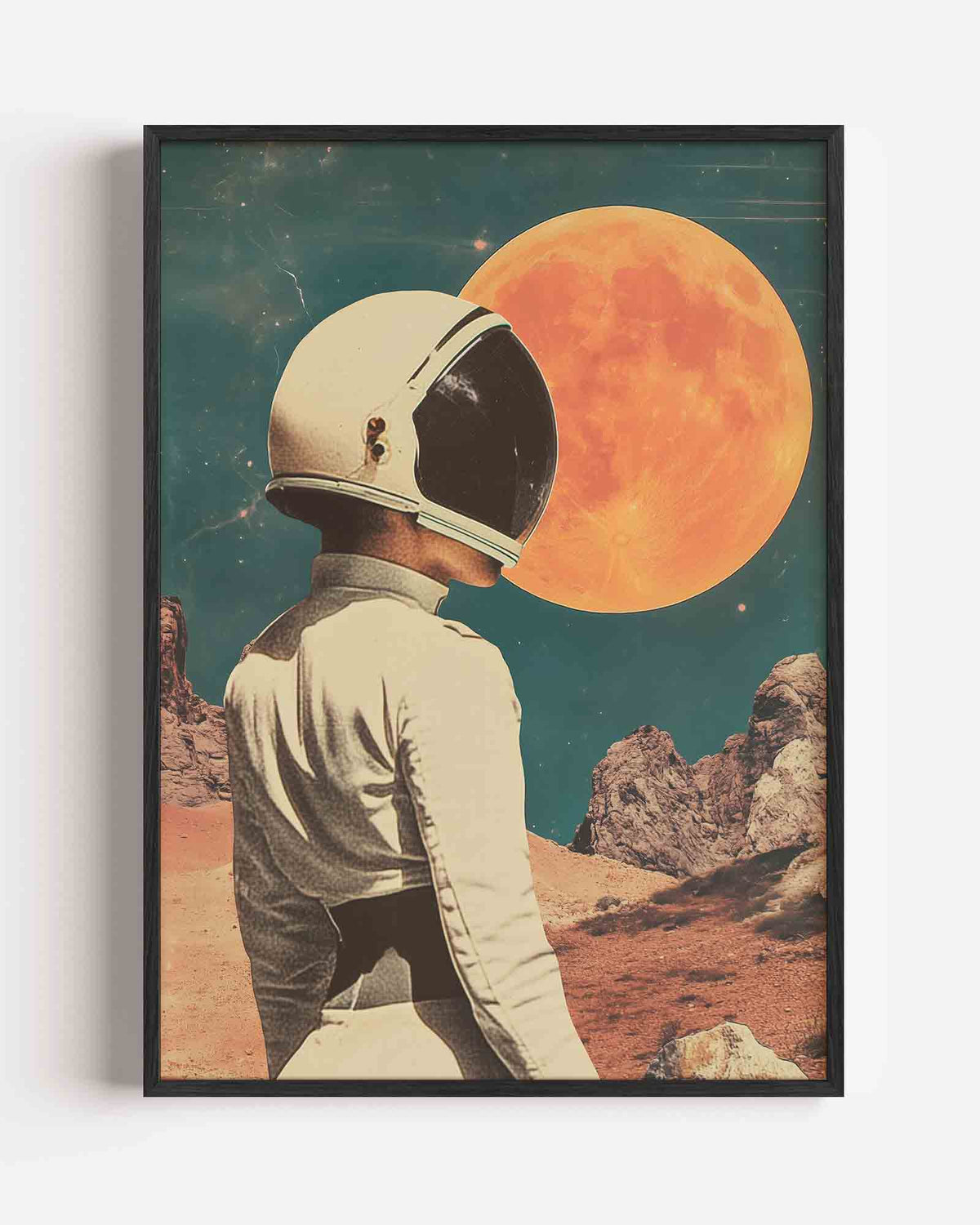 Astronaut en maan – surrealistische portret poster als wanddecoratie