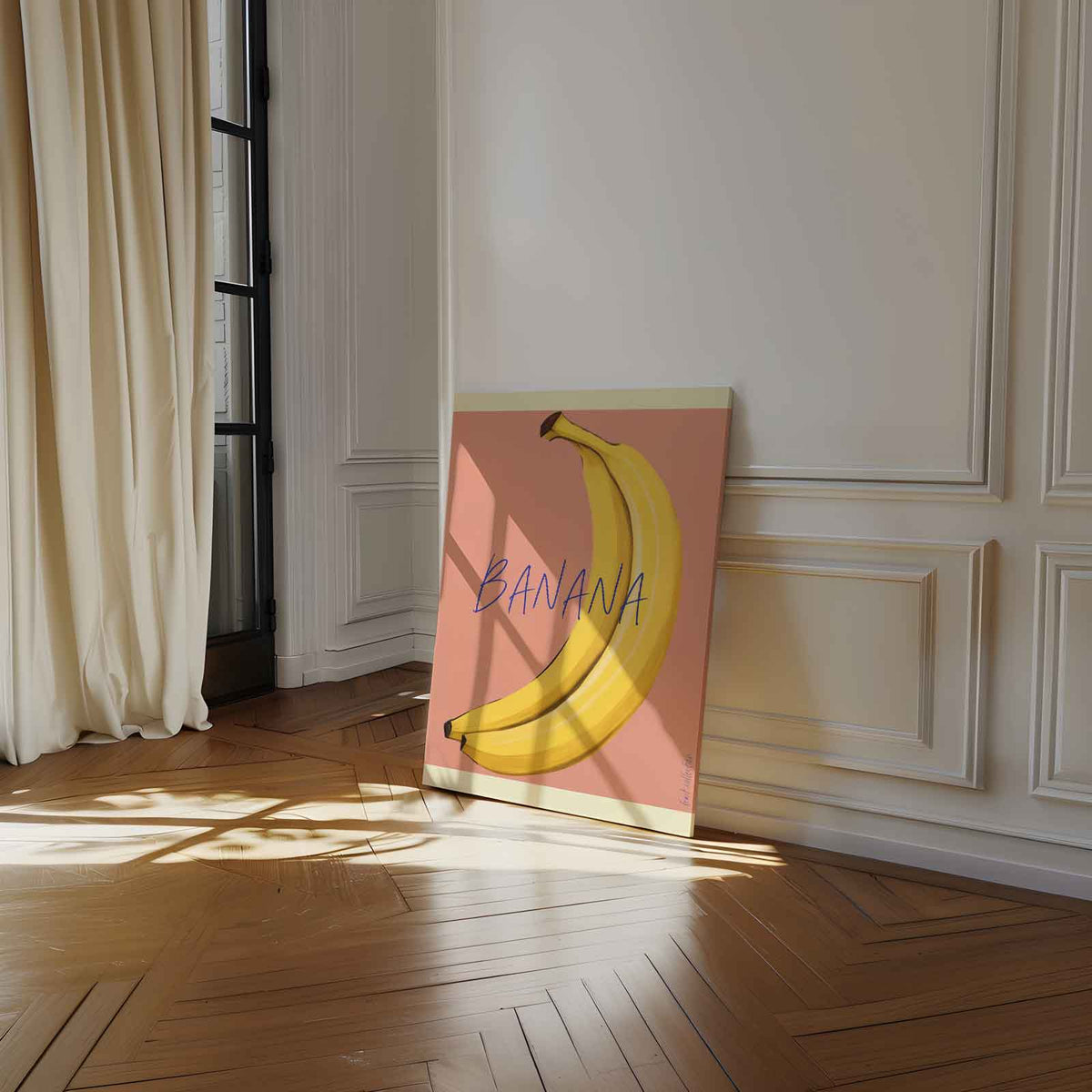 Bananen – dibond wanddecoratie in staand formaat