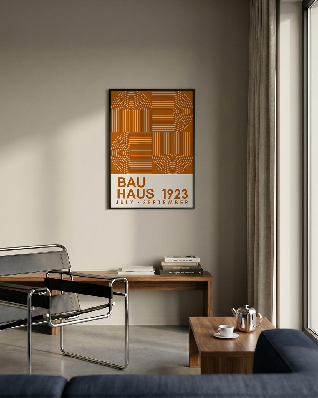 Lijnen en vlakkenspel – staande Bauhaus poster voor aan de muur