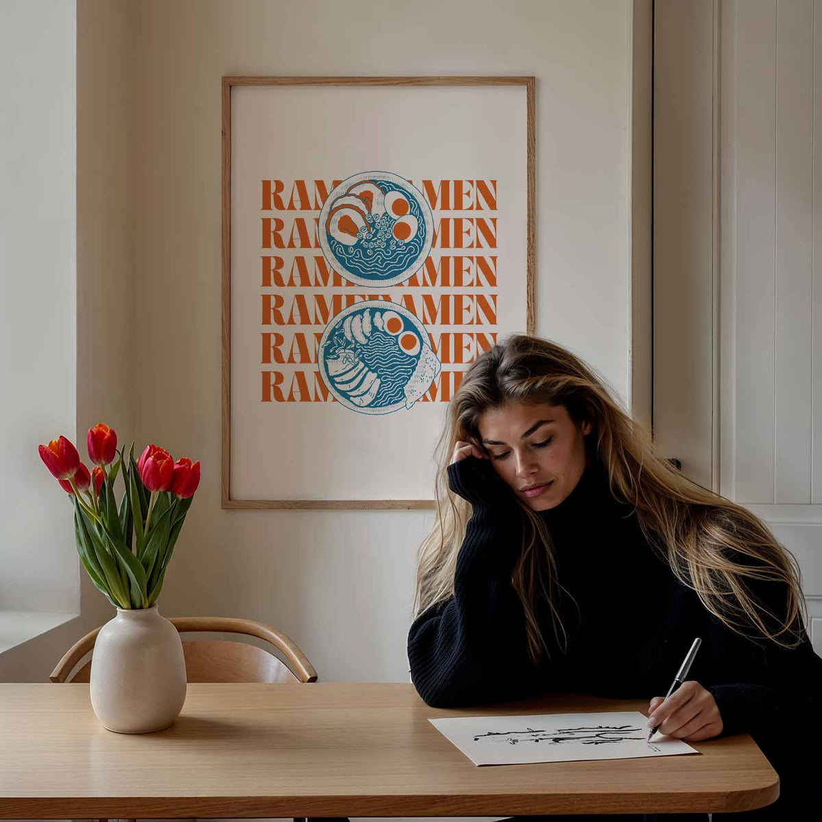 Stijlvolle Ramen – keuken portret poster, afbeelding 7